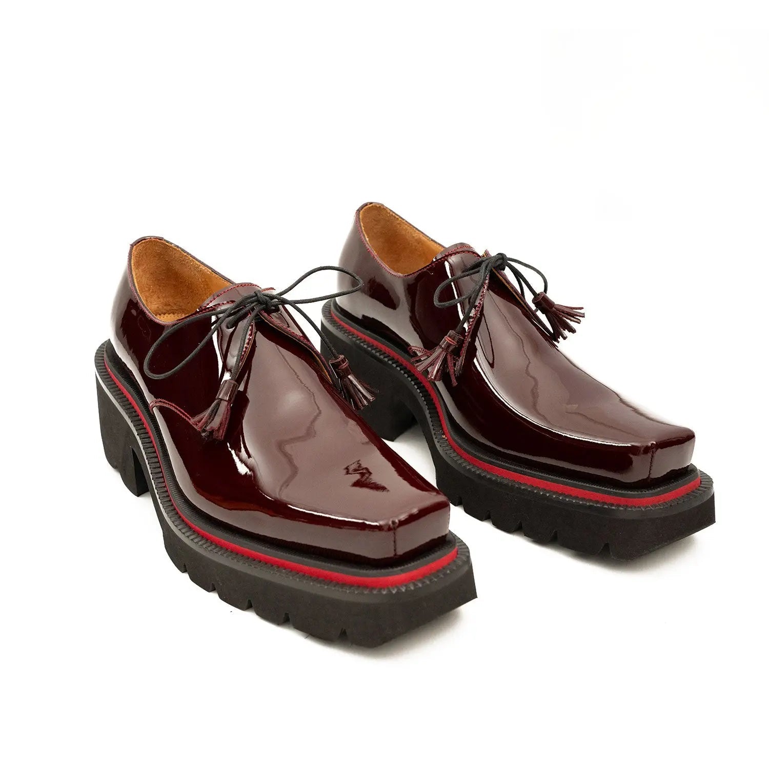 Burgundy Patent Platform Derby