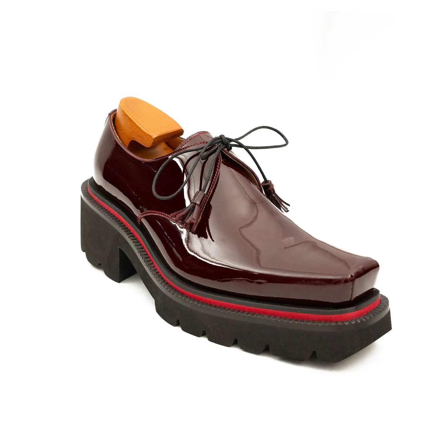 Burgundy Patent Platform Derby
