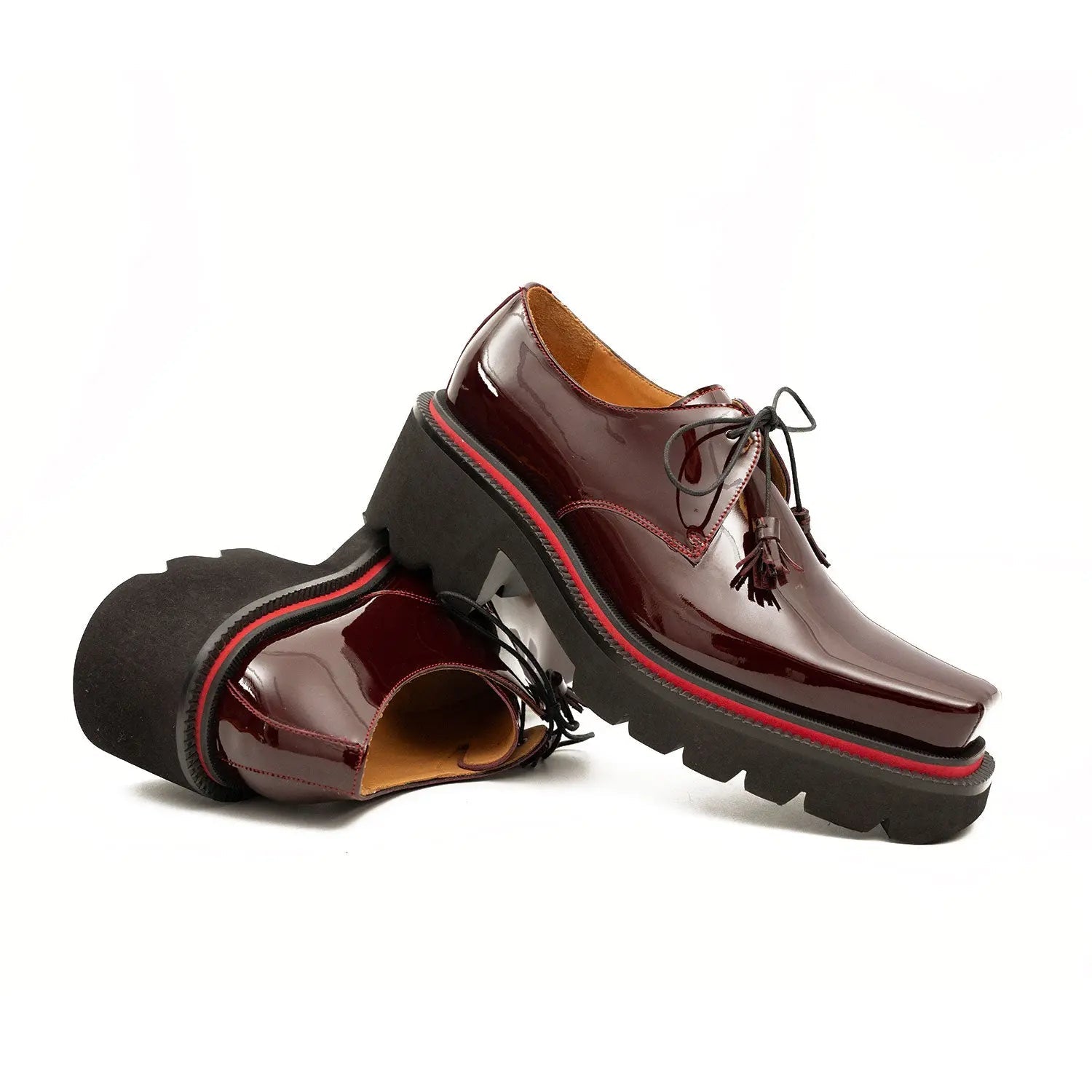 Burgundy Patent Platform Derby