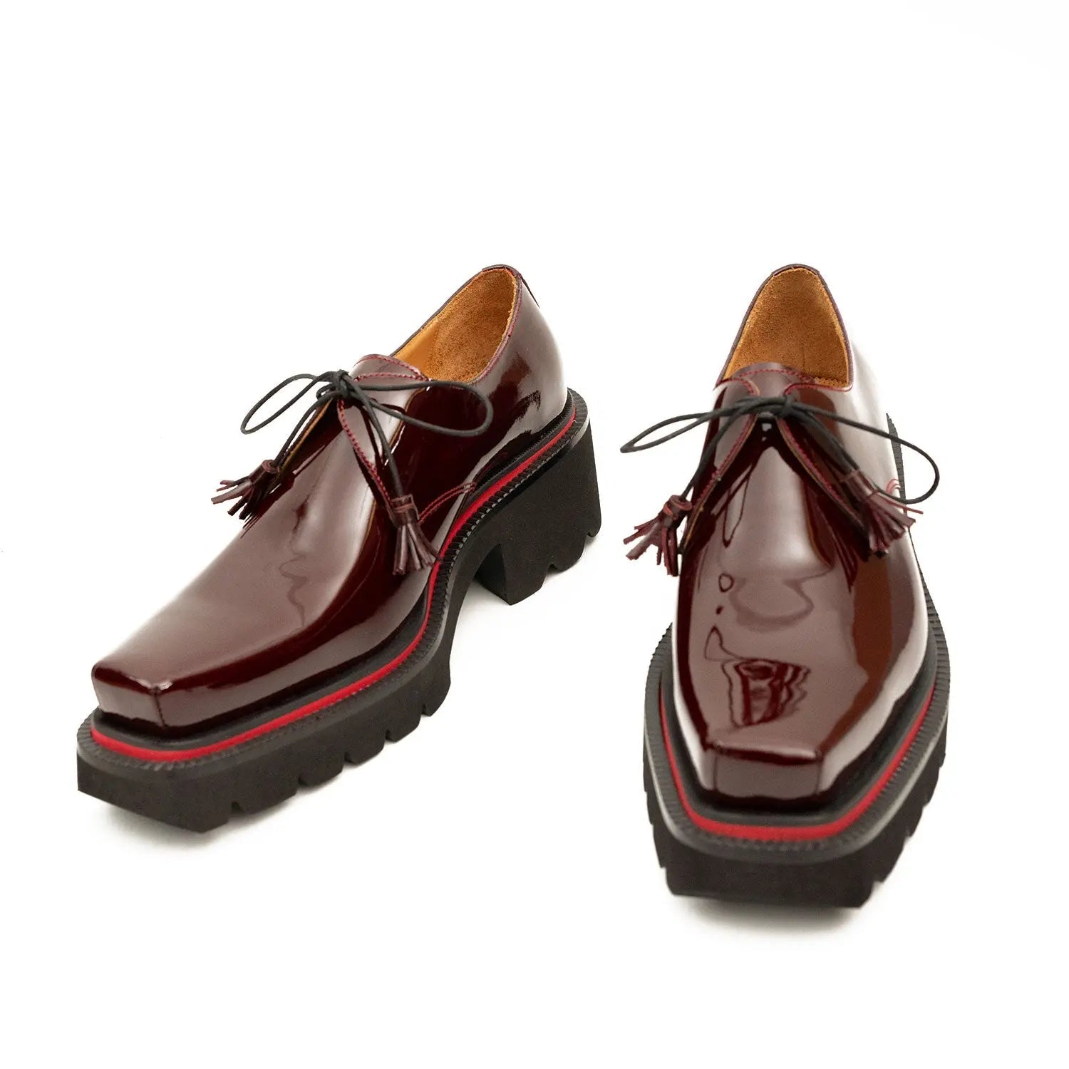 Burgundy Patent Platform Derby