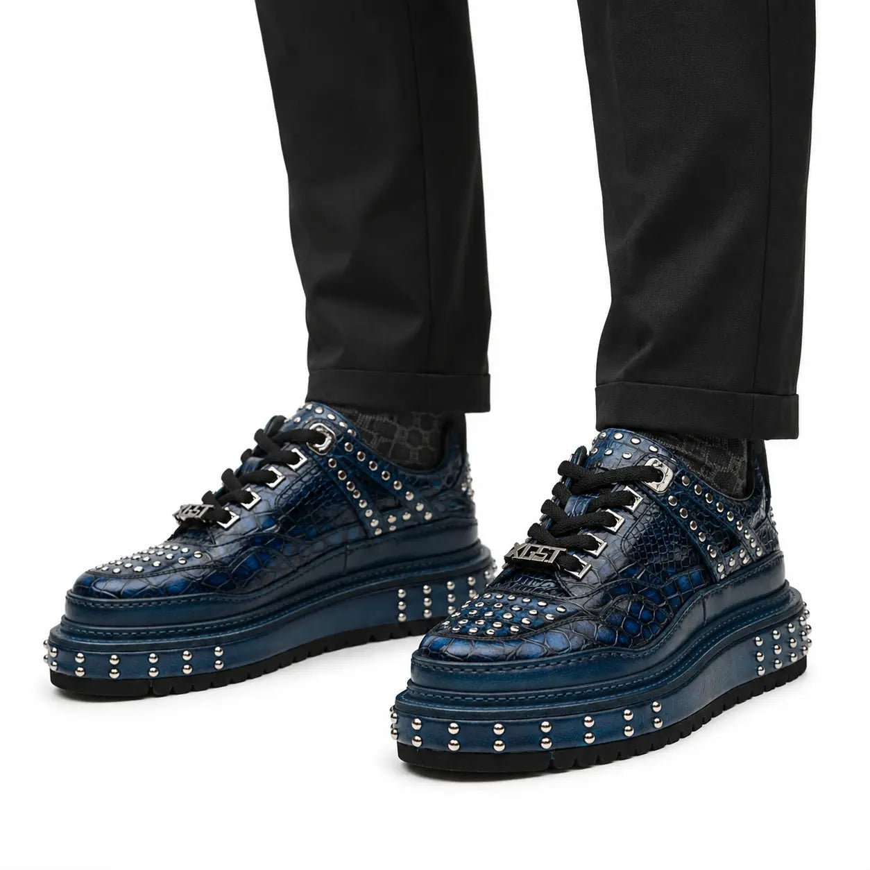 Midnight Croc Studded Platform Sneaker