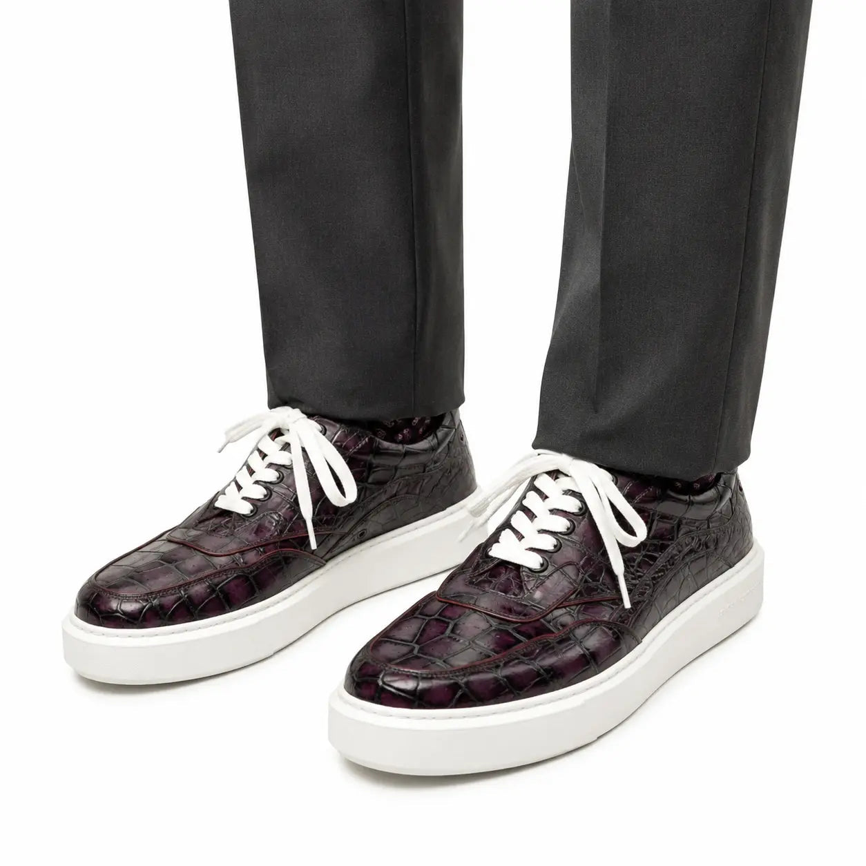 Midnight Crocodile Court Sneaker