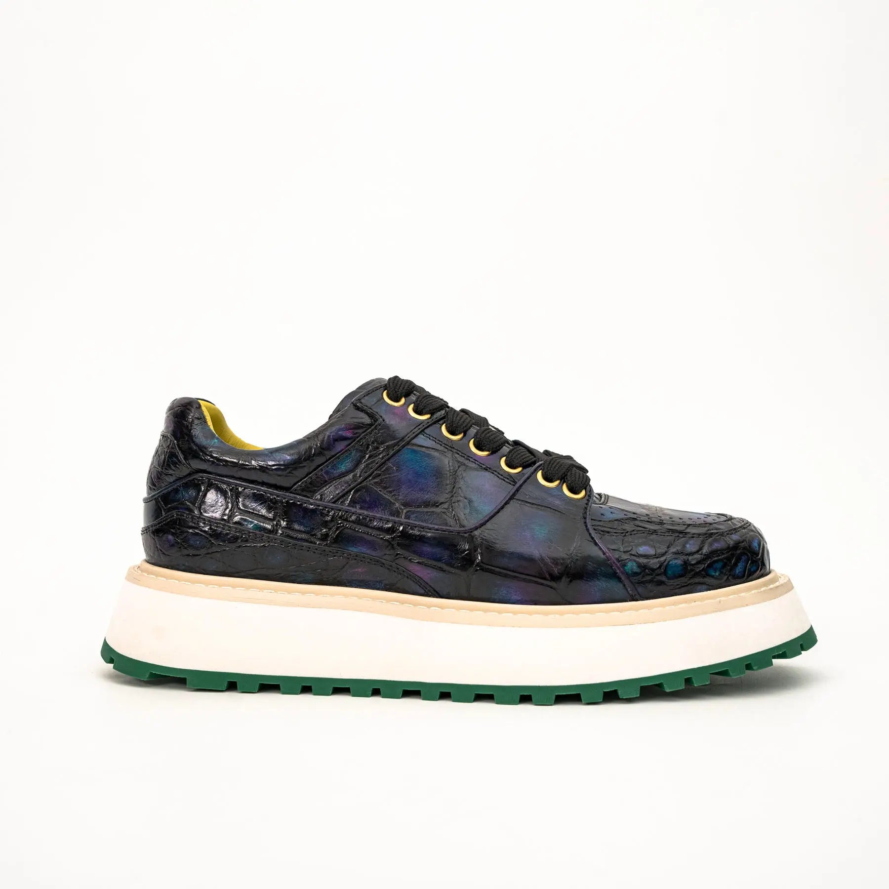 Midnight Crocodile Platform Sneaker