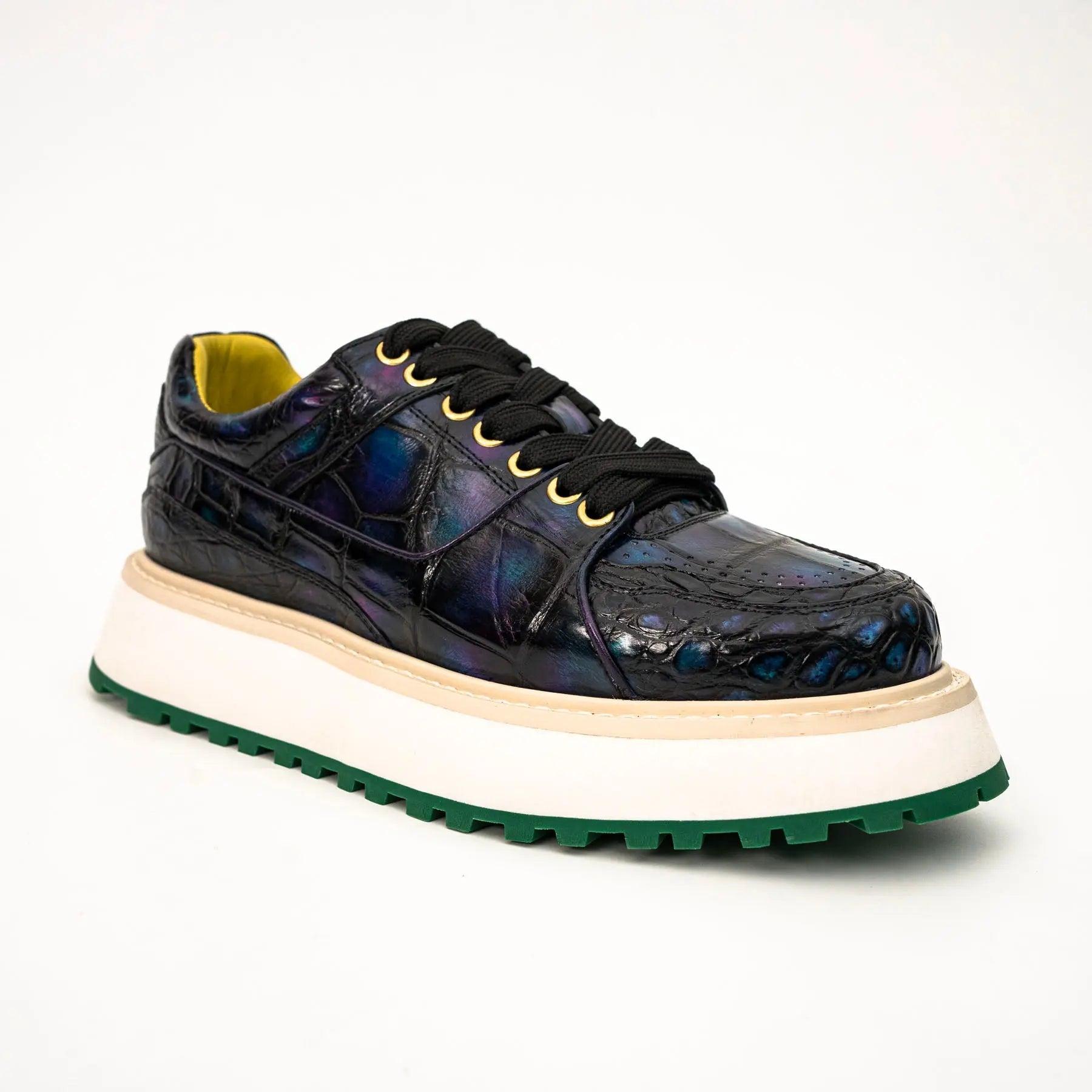 Midnight Crocodile Platform Sneaker