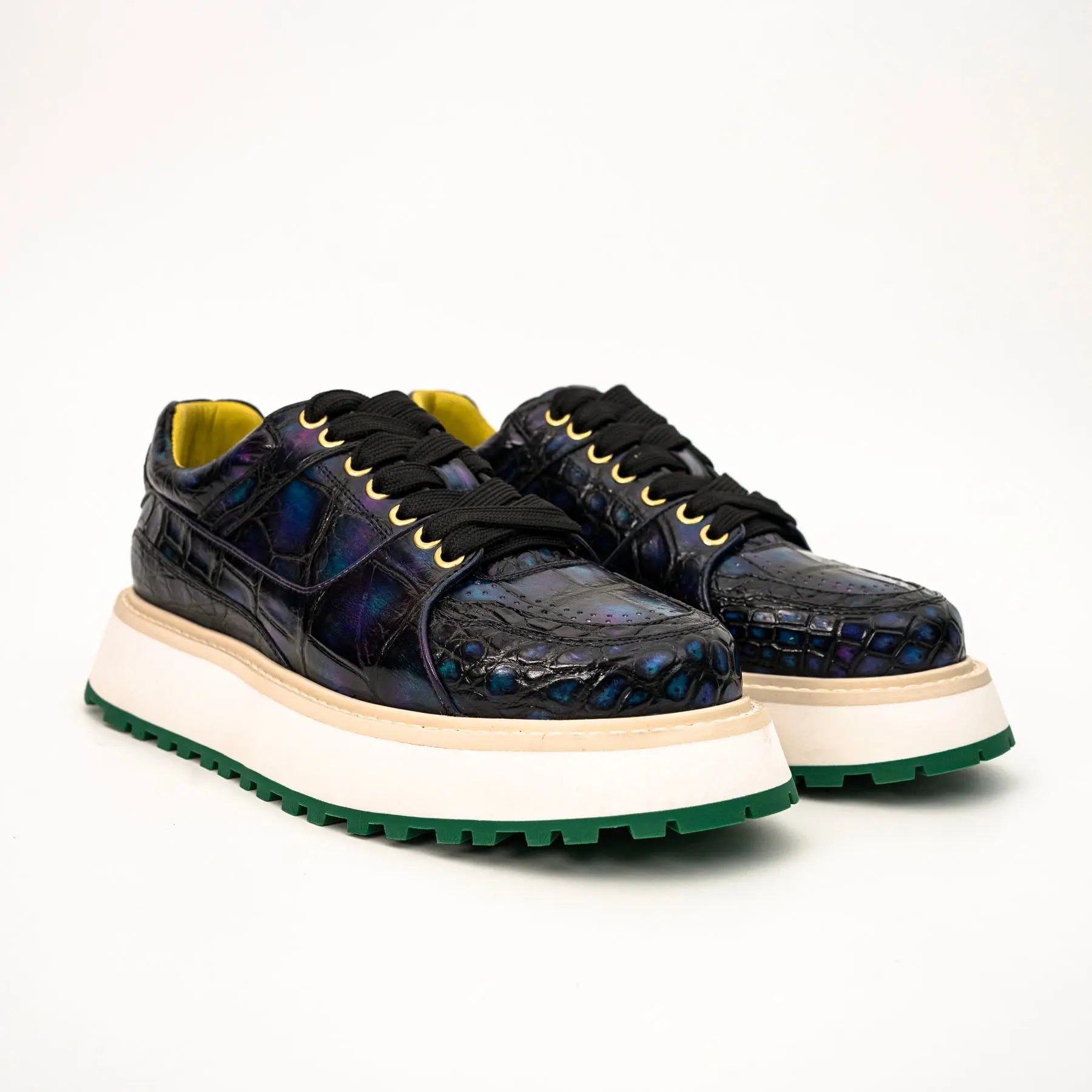 Midnight Crocodile Platform Sneaker