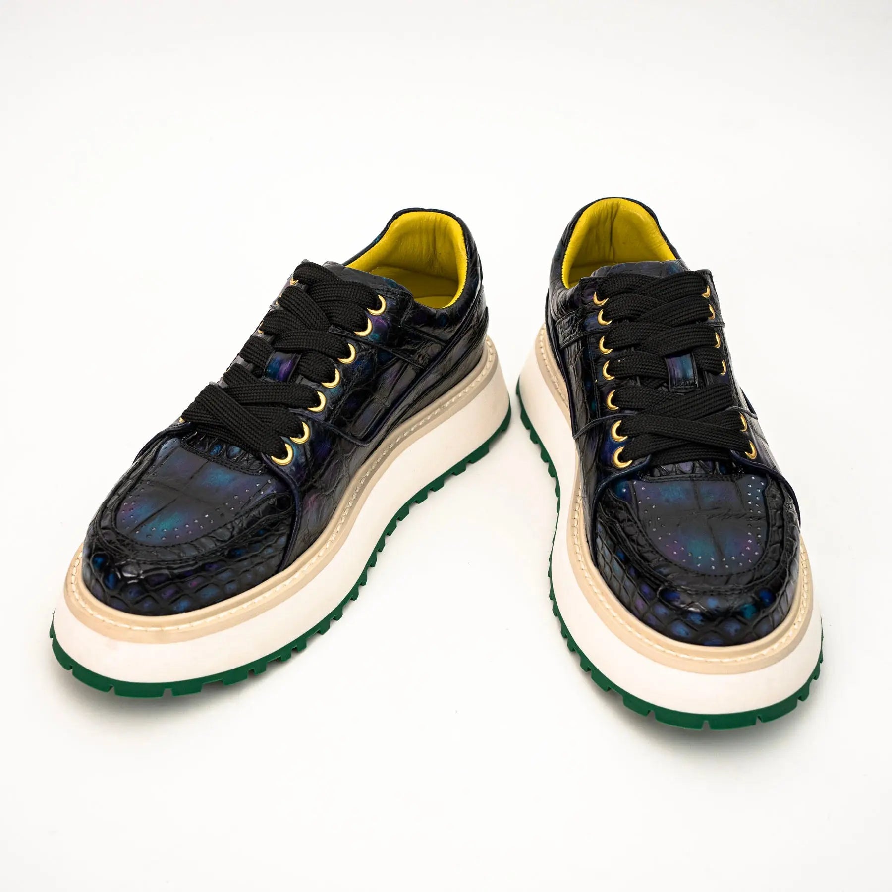Midnight Crocodile Platform Sneaker