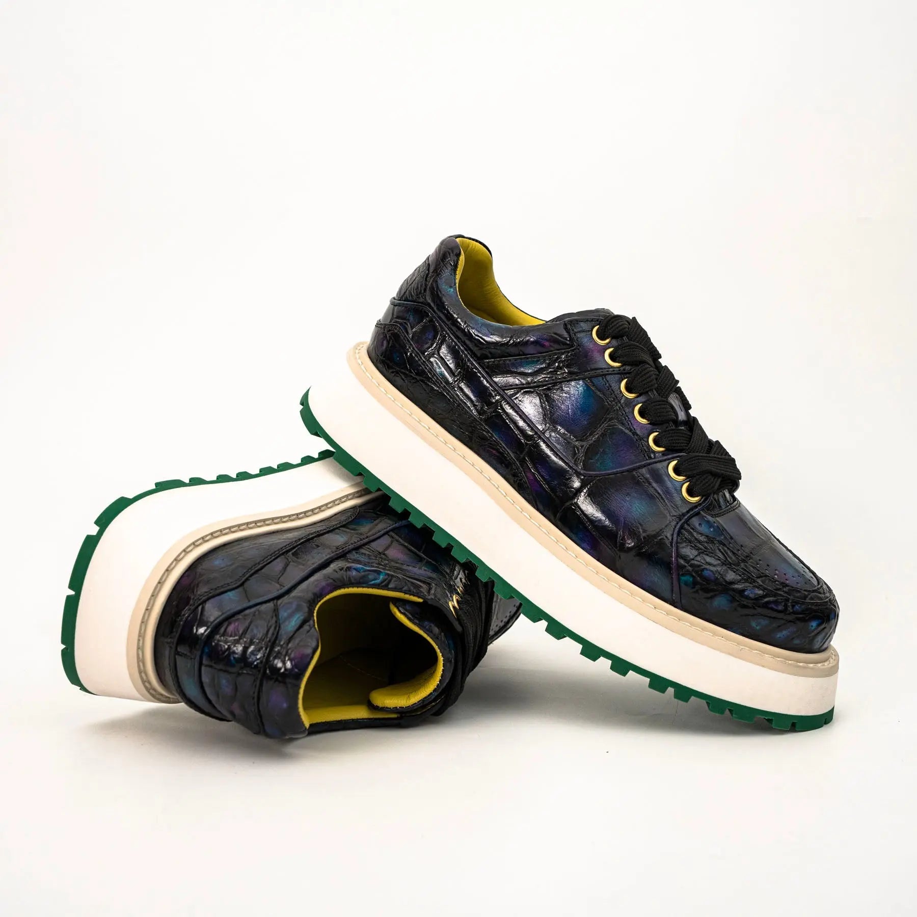 Midnight Crocodile Platform Sneaker