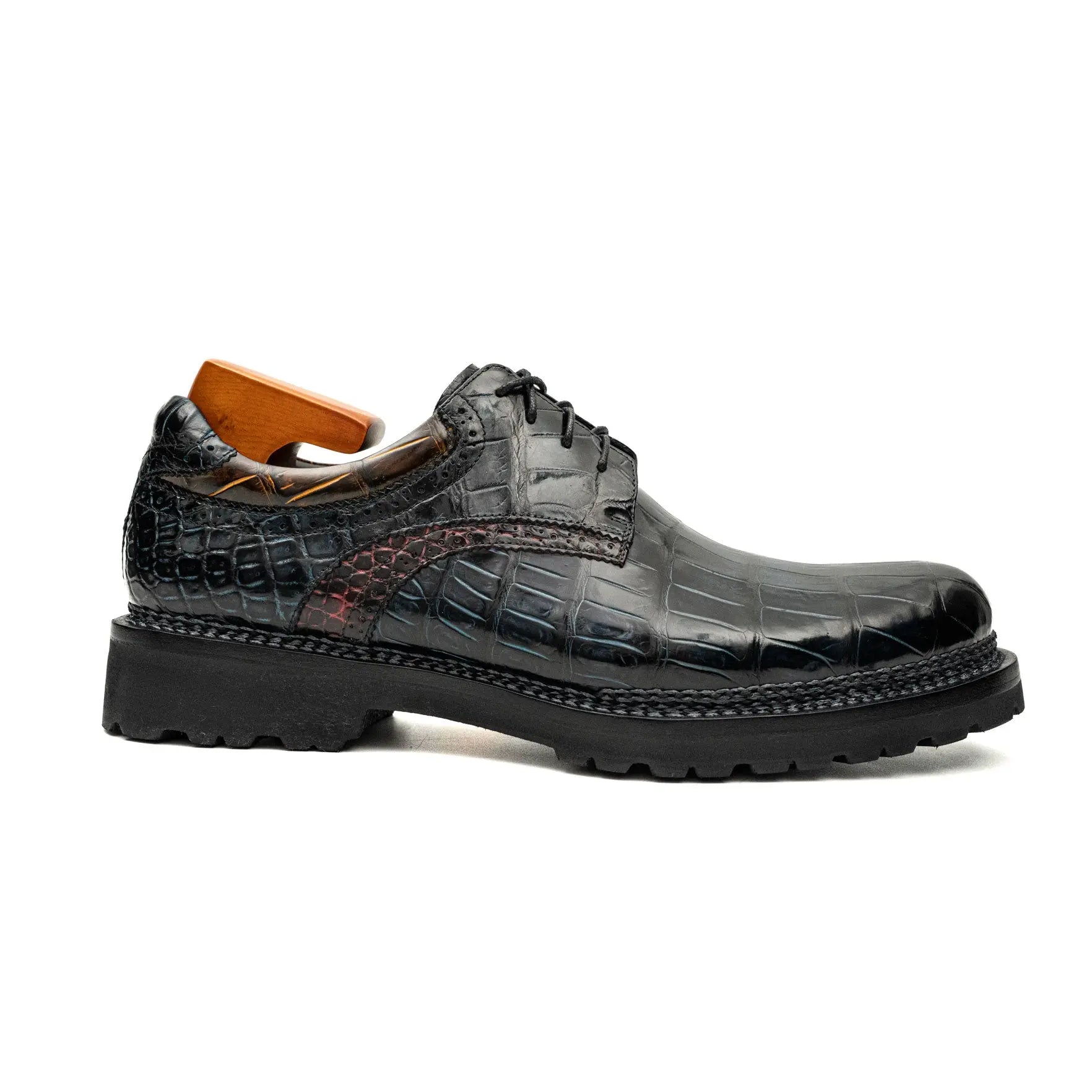 Black Crocodile Norwegian Lug Derby