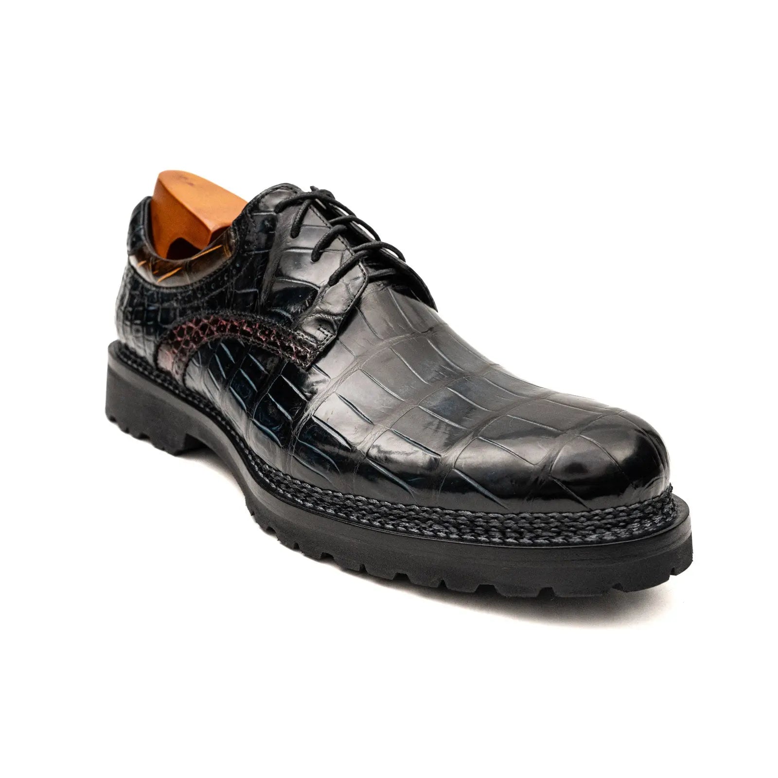 Black Crocodile Norwegian Lug Derby