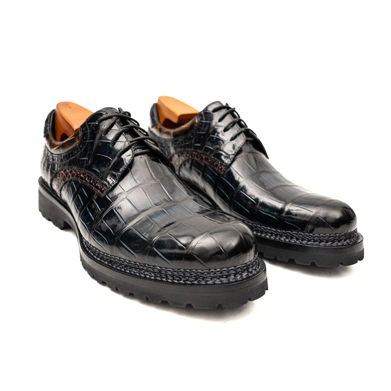 Black Crocodile Norwegian Lug Derby