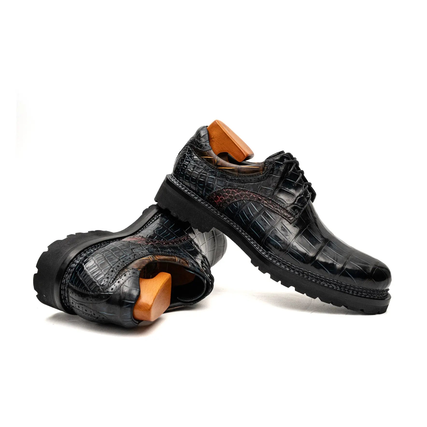 Black Crocodile Norwegian Lug Derby
