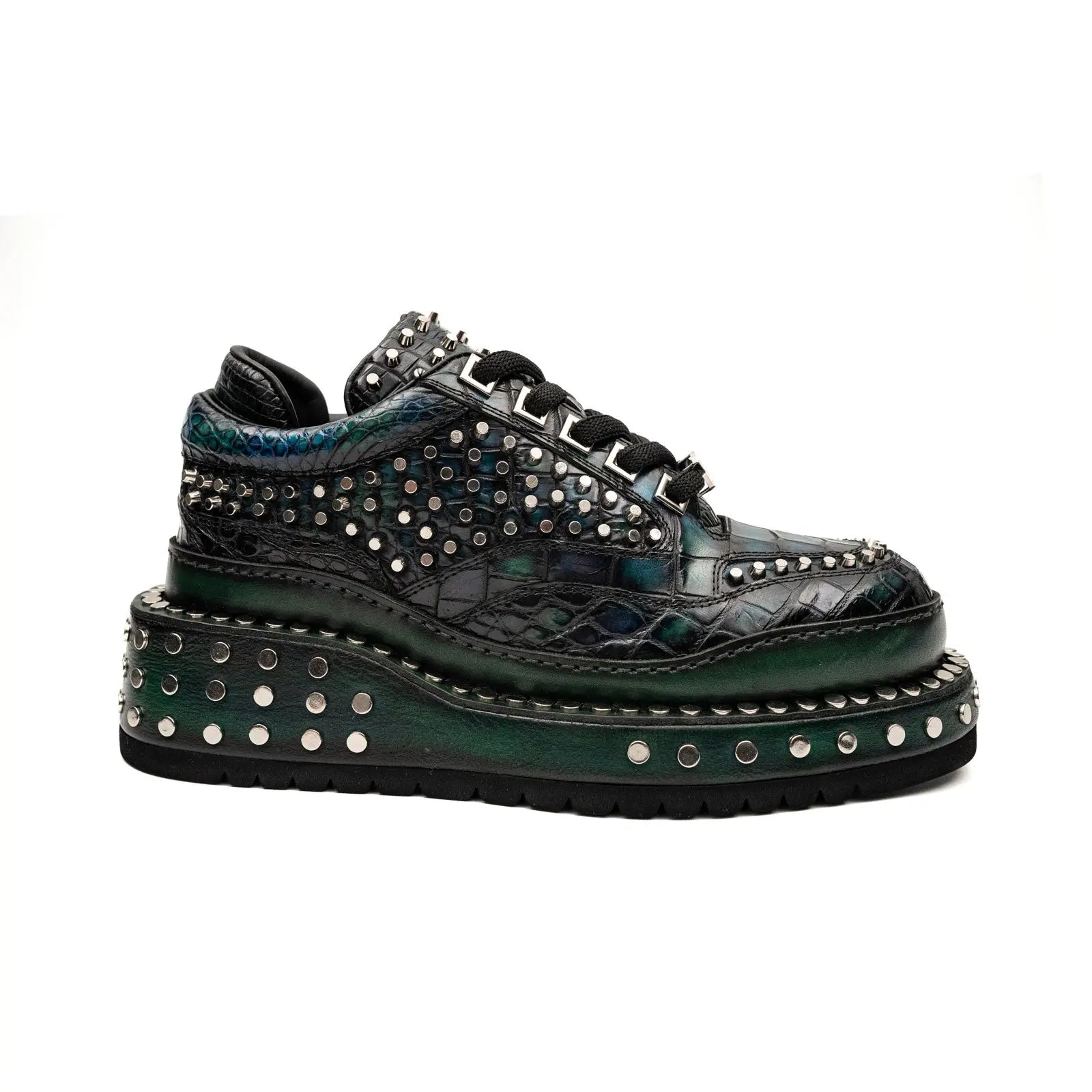 Studded Crocodile Platform Sneaker