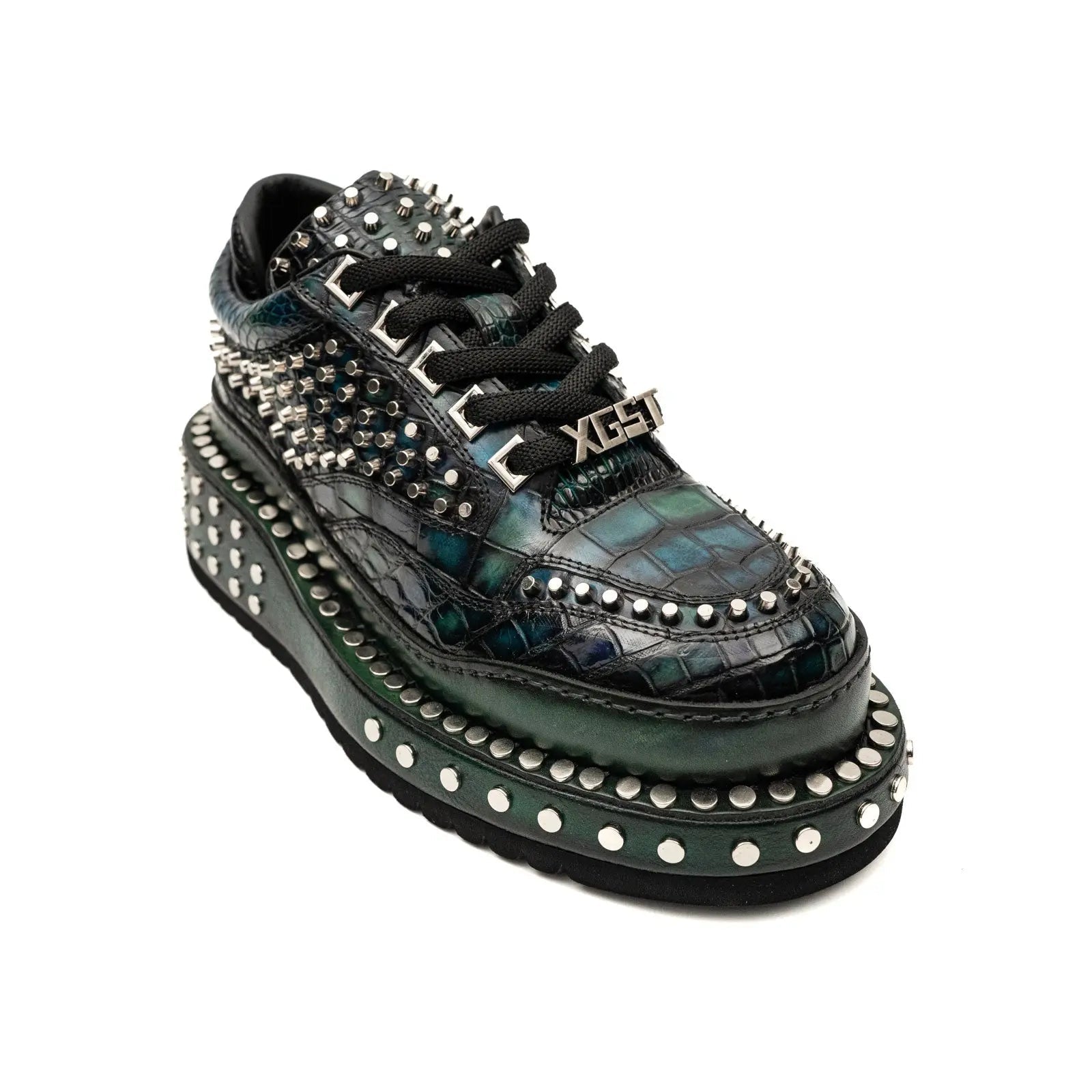Studded Crocodile Platform Sneaker