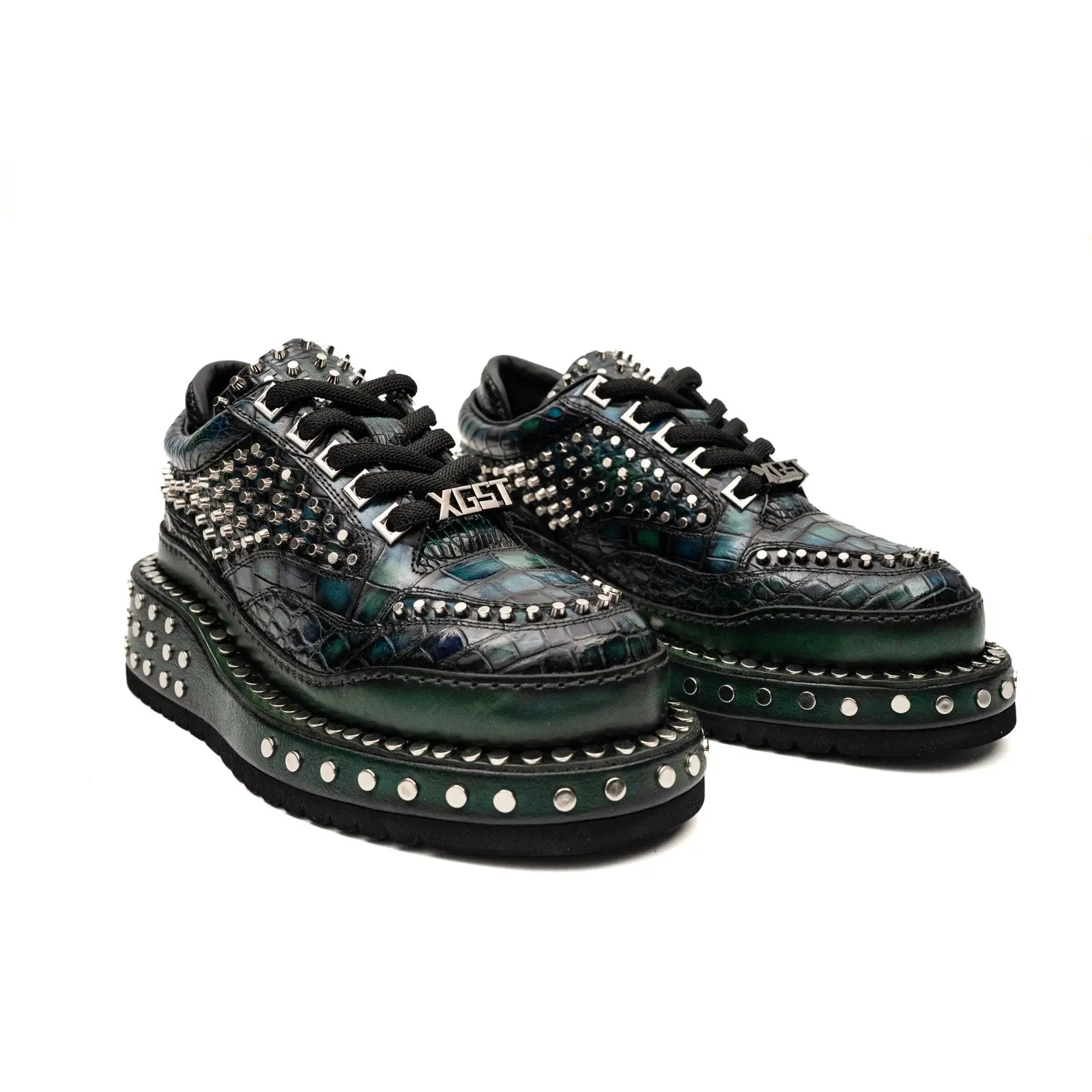Studded Crocodile Platform Sneaker