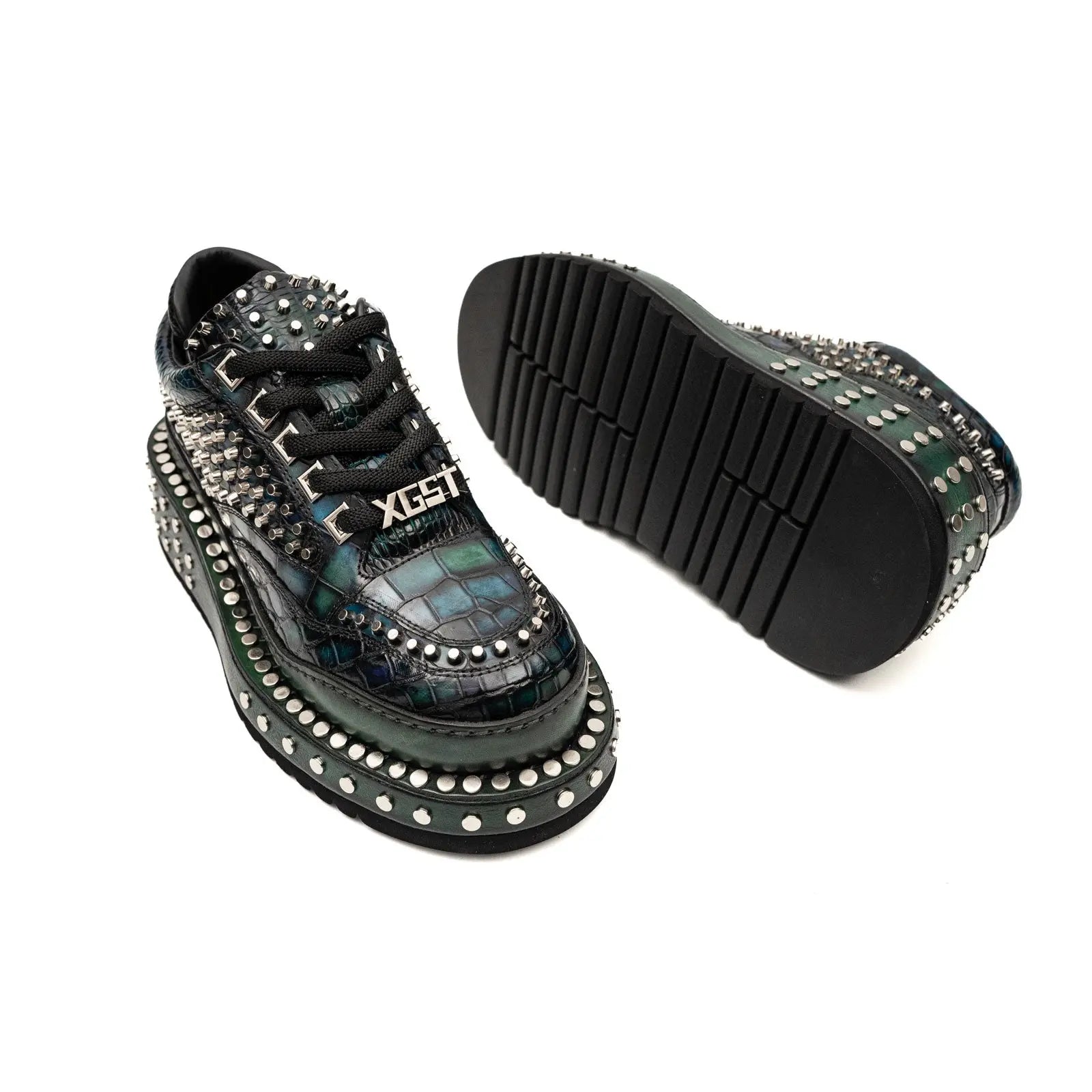 Studded Crocodile Platform Sneaker