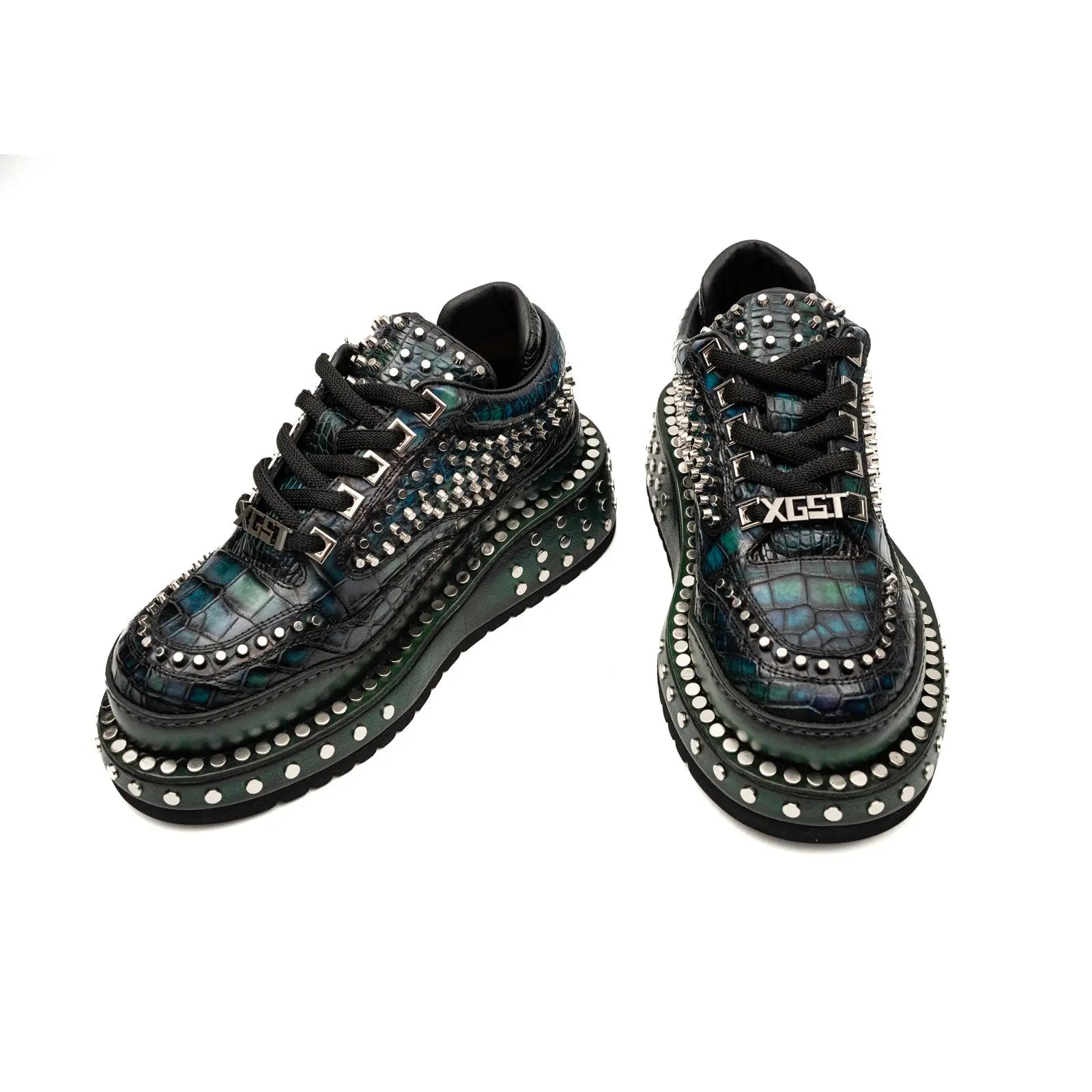 Studded Crocodile Platform Sneaker