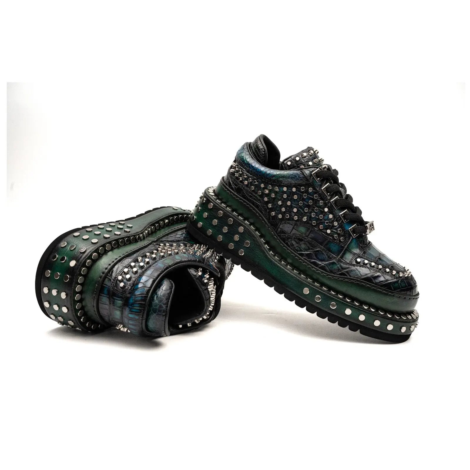 Studded Crocodile Platform Sneaker