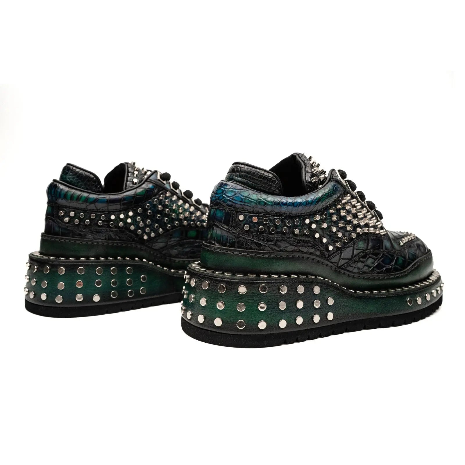 Studded Crocodile Platform Sneaker
