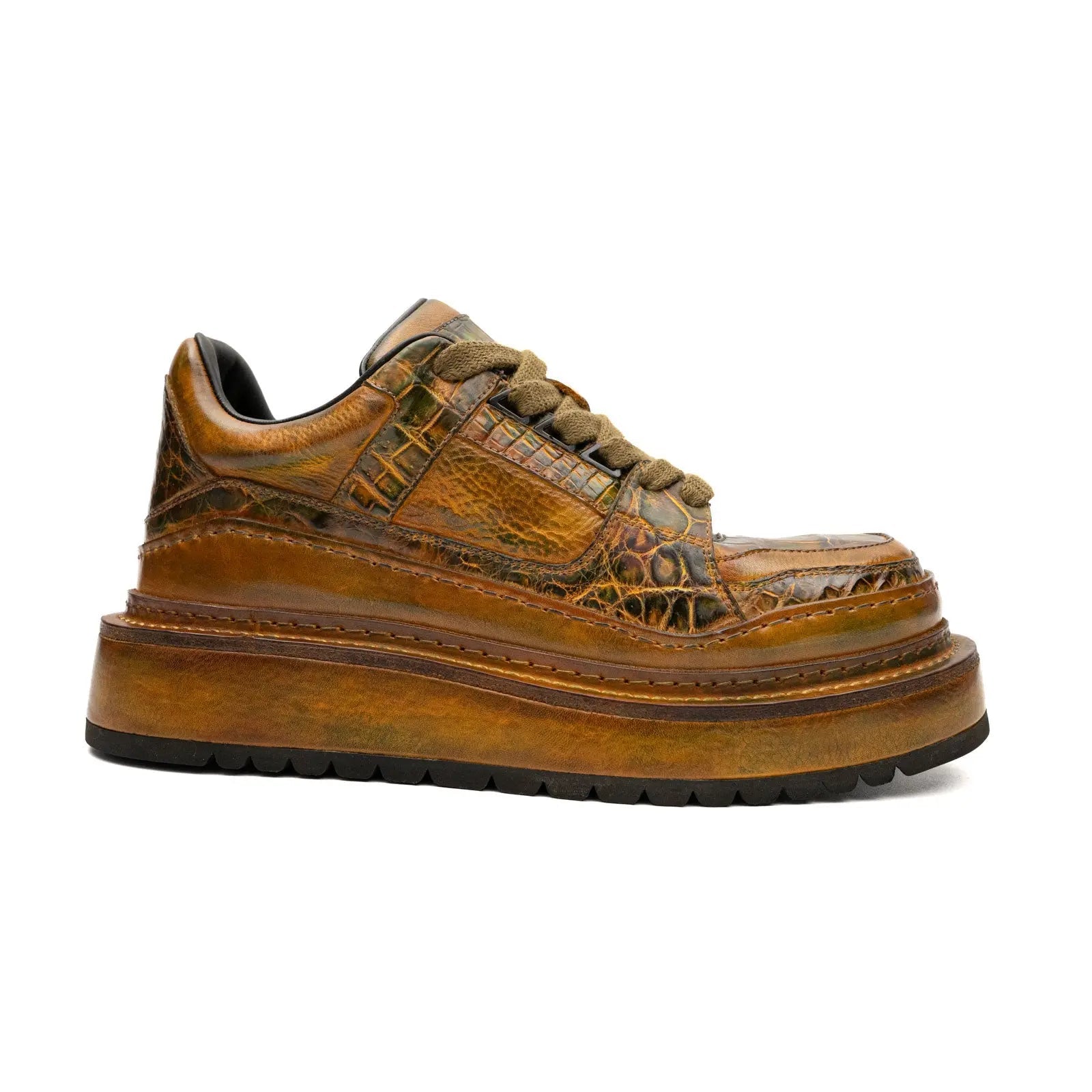 Patina Ostrich Platform Sneaker