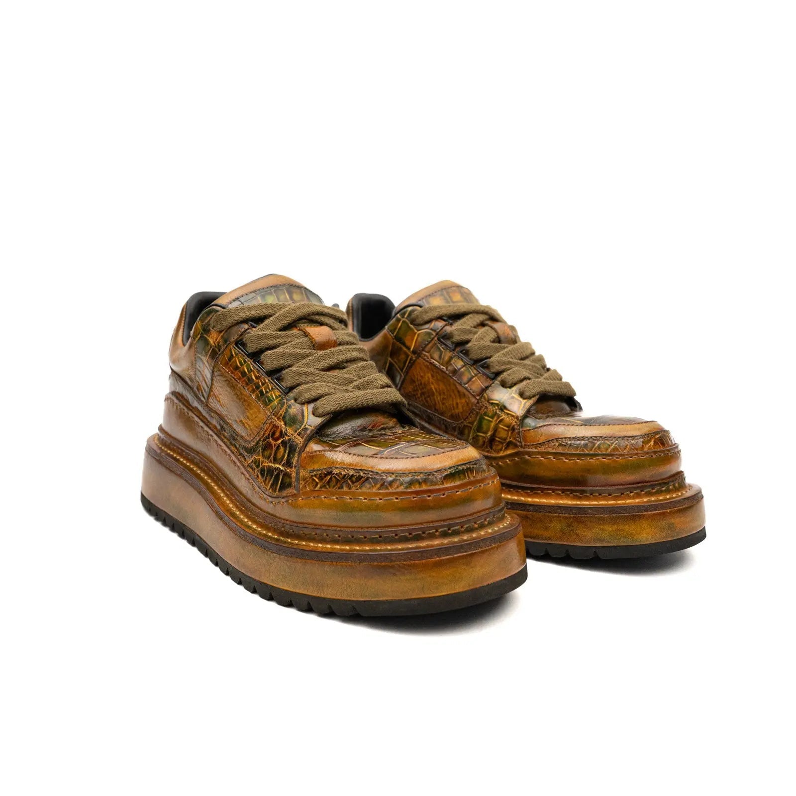 Patina Ostrich Platform Sneaker