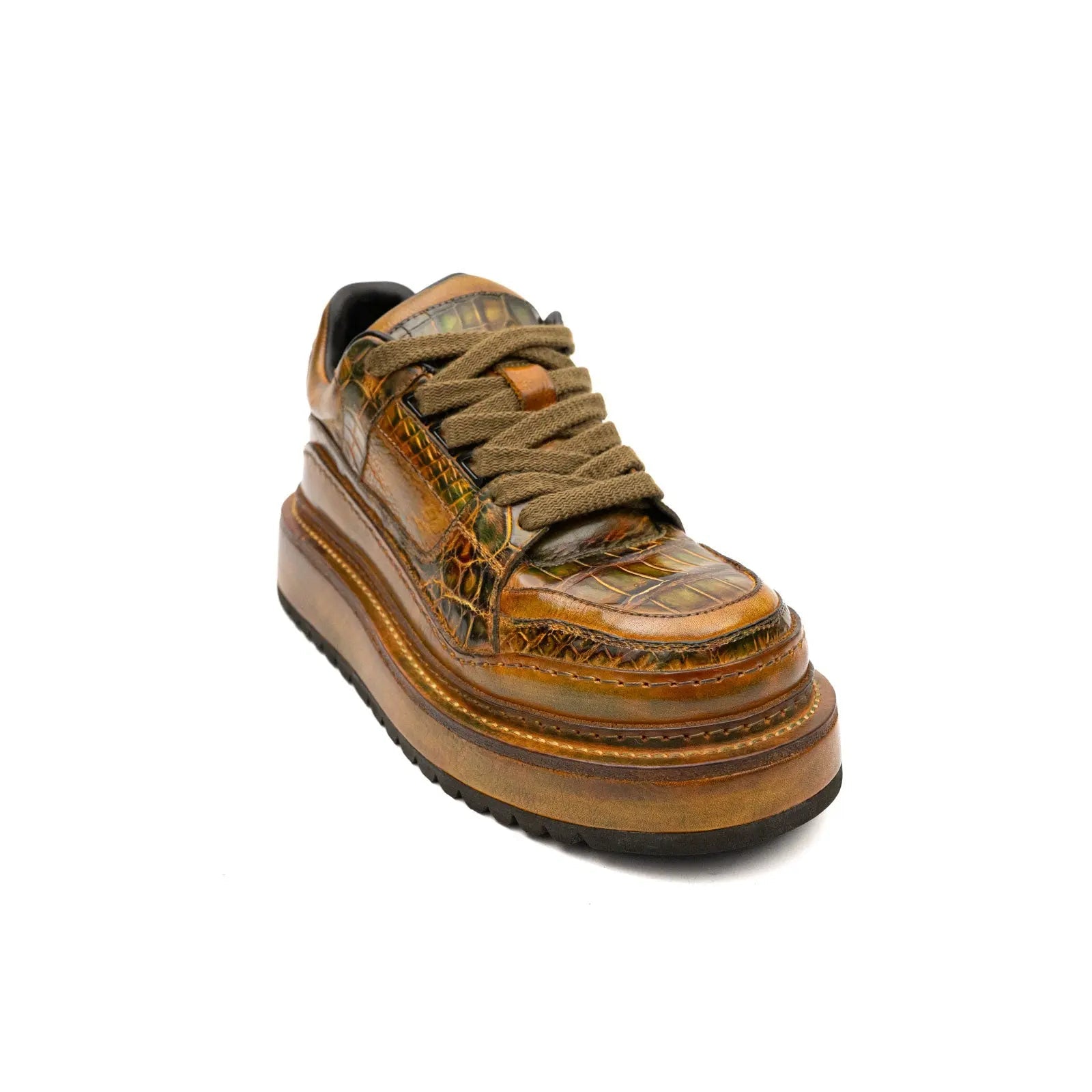 Patina Ostrich Platform Sneaker