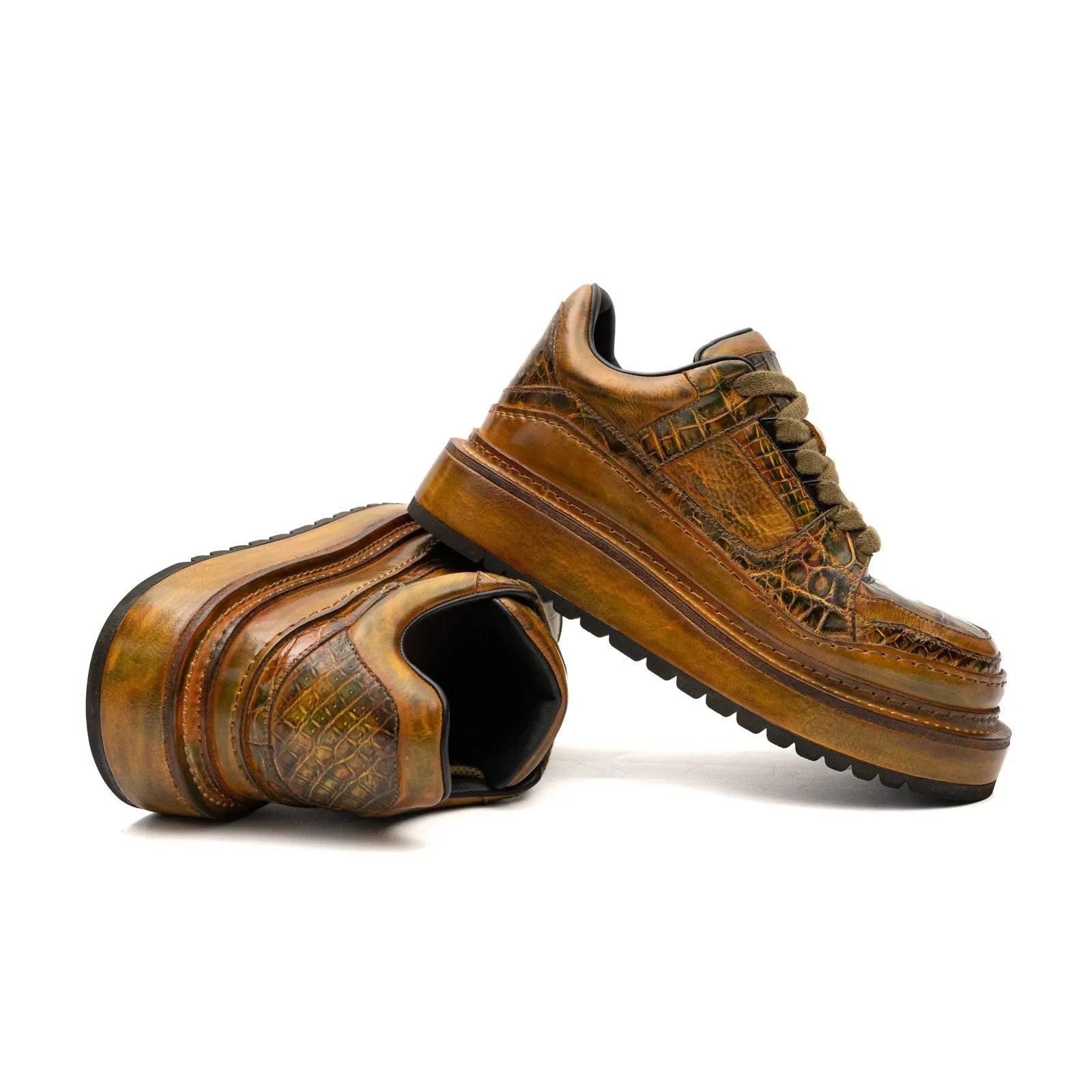 Patina Ostrich Platform Sneaker