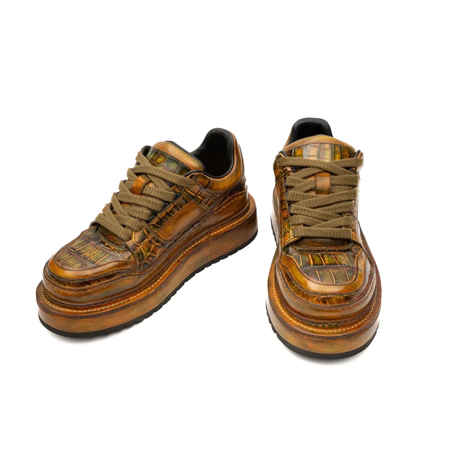 Patina Ostrich Platform Sneaker