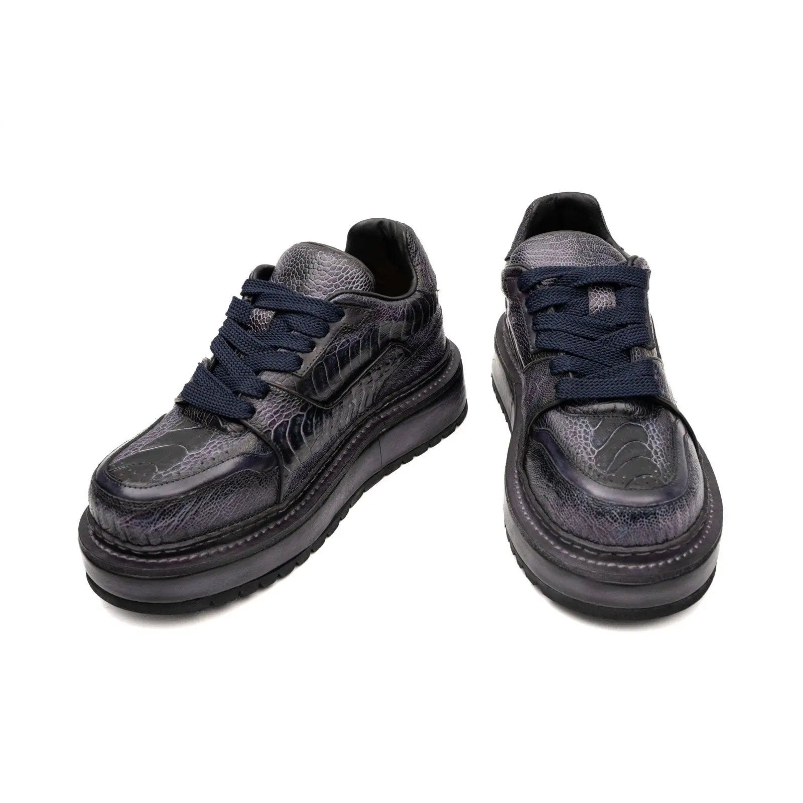 Shadow Grey Ostrich Platform Sneaker
