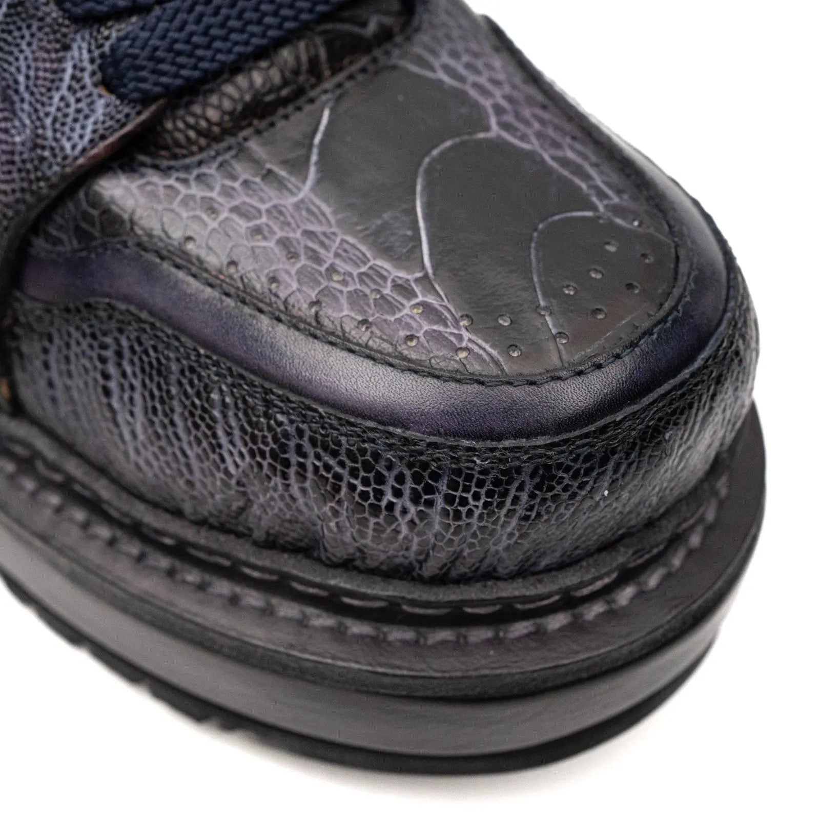 Shadow Grey Ostrich Platform Sneaker