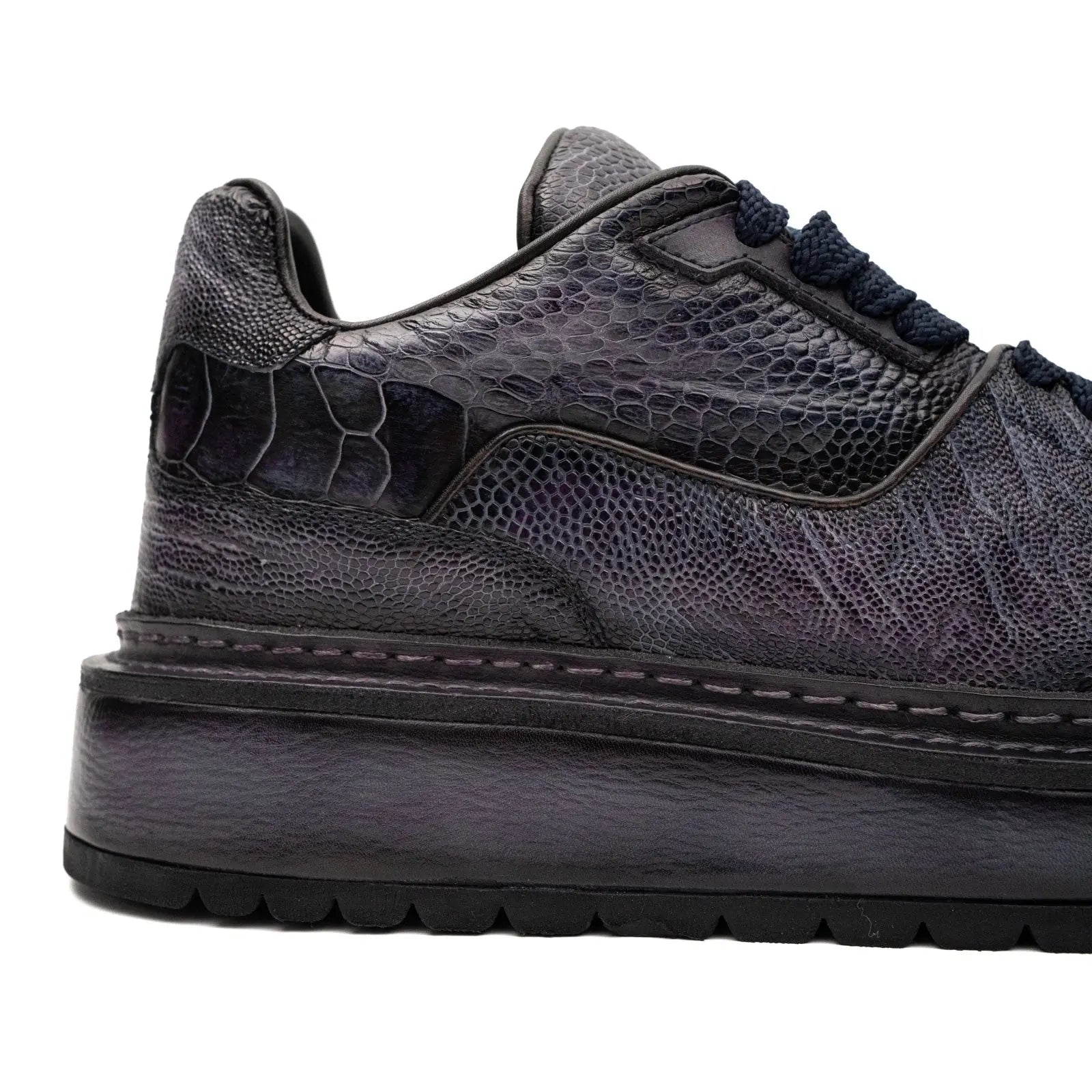 Shadow Grey Ostrich Platform Sneaker