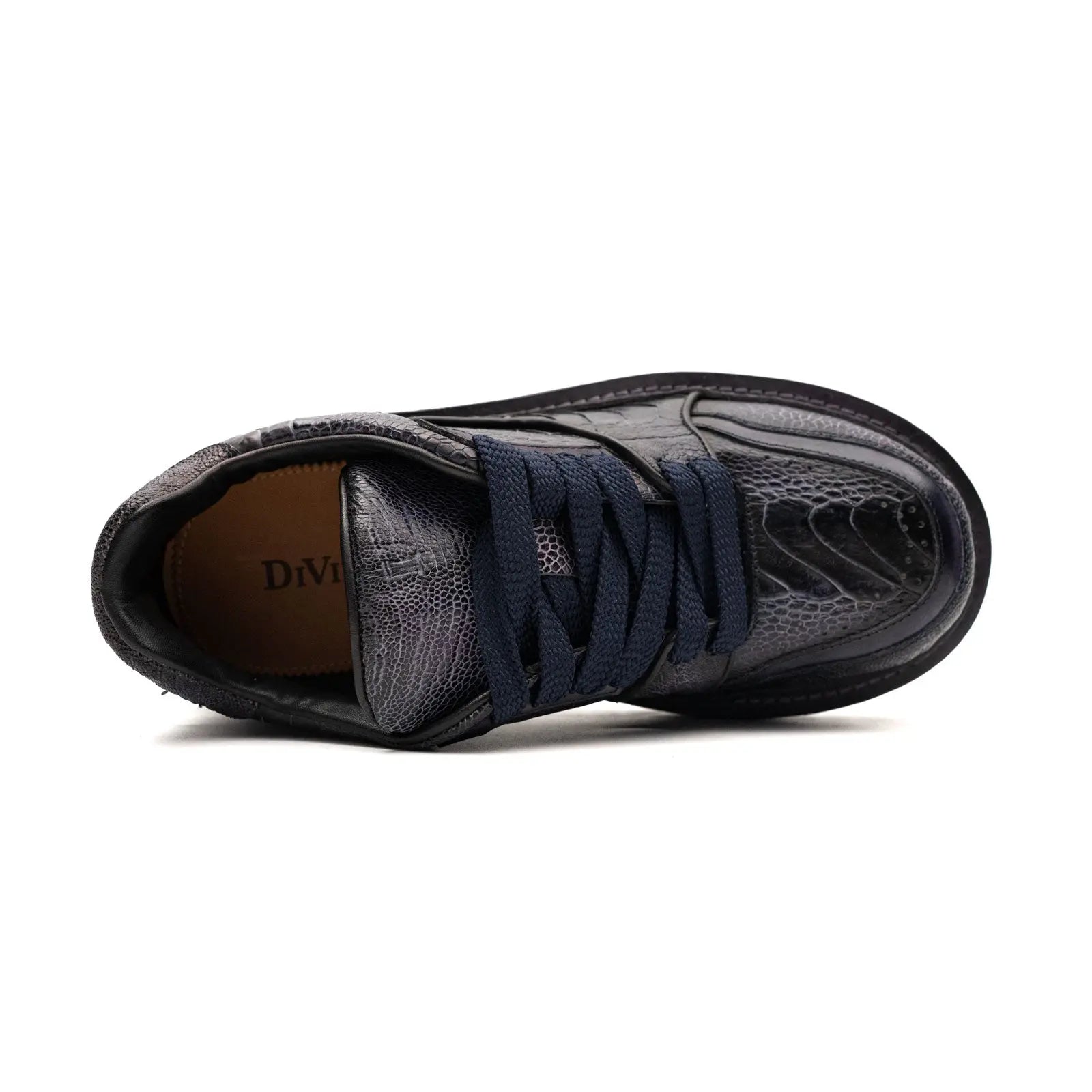 Shadow Grey Ostrich Platform Sneaker
