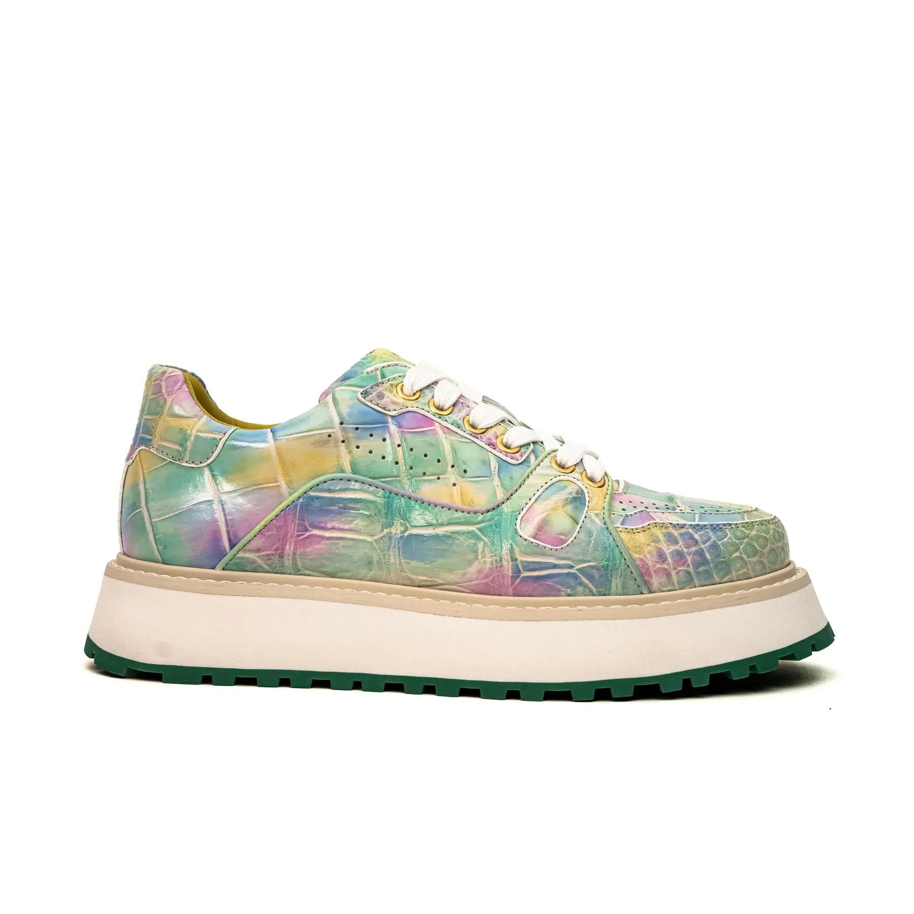 Pastel Crocodile Platform Sneaker