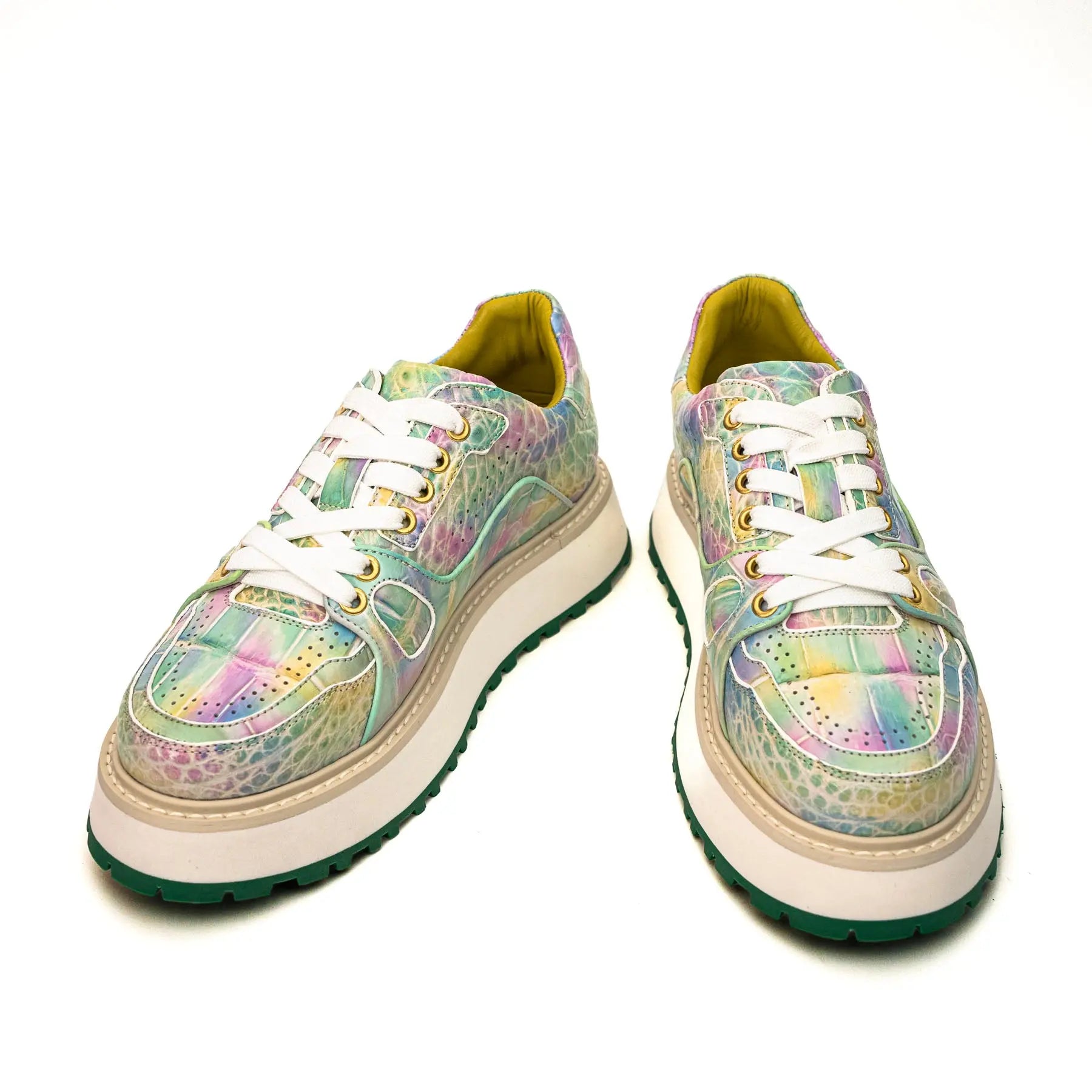 Pastel Crocodile Platform Sneaker