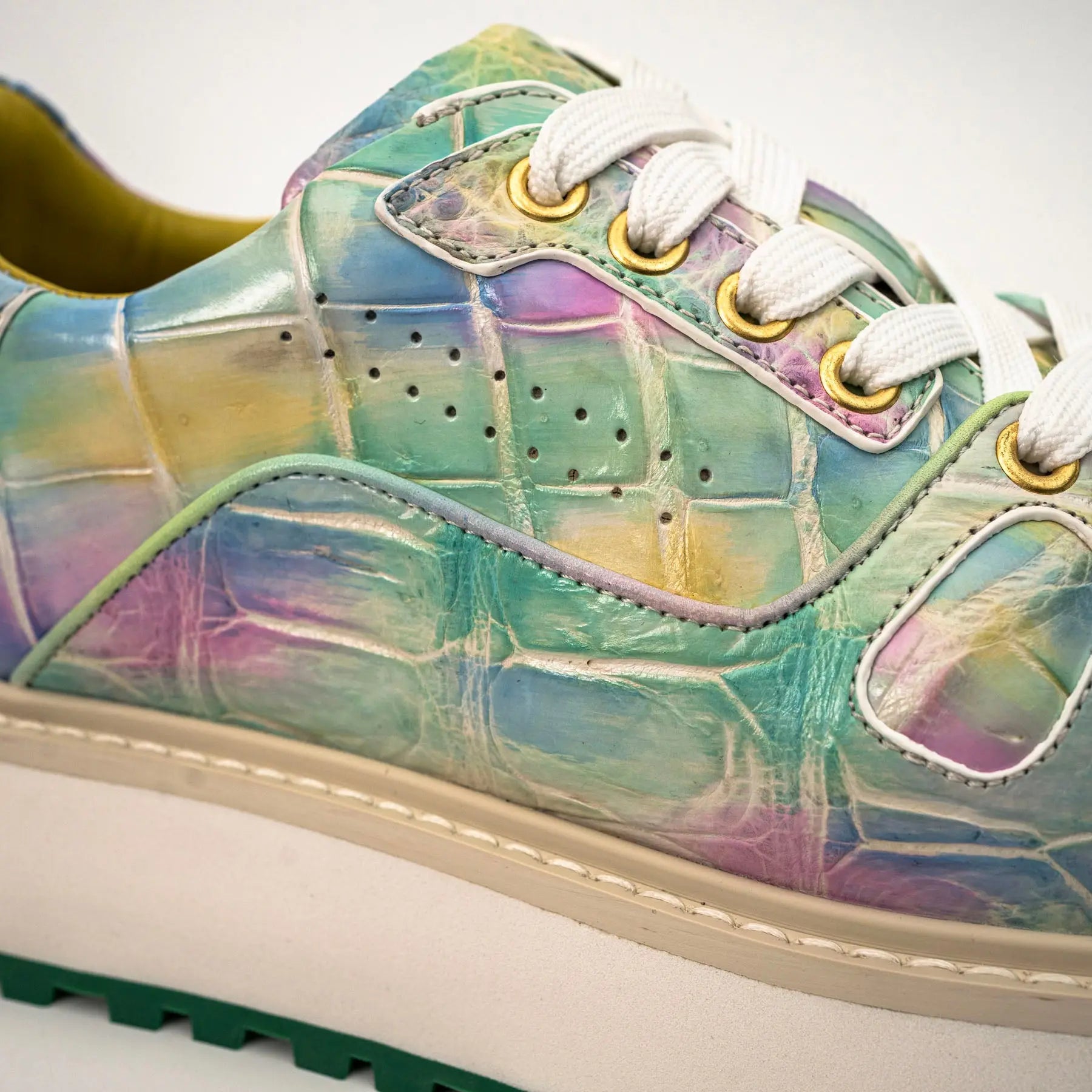 Pastel Crocodile Platform Sneaker
