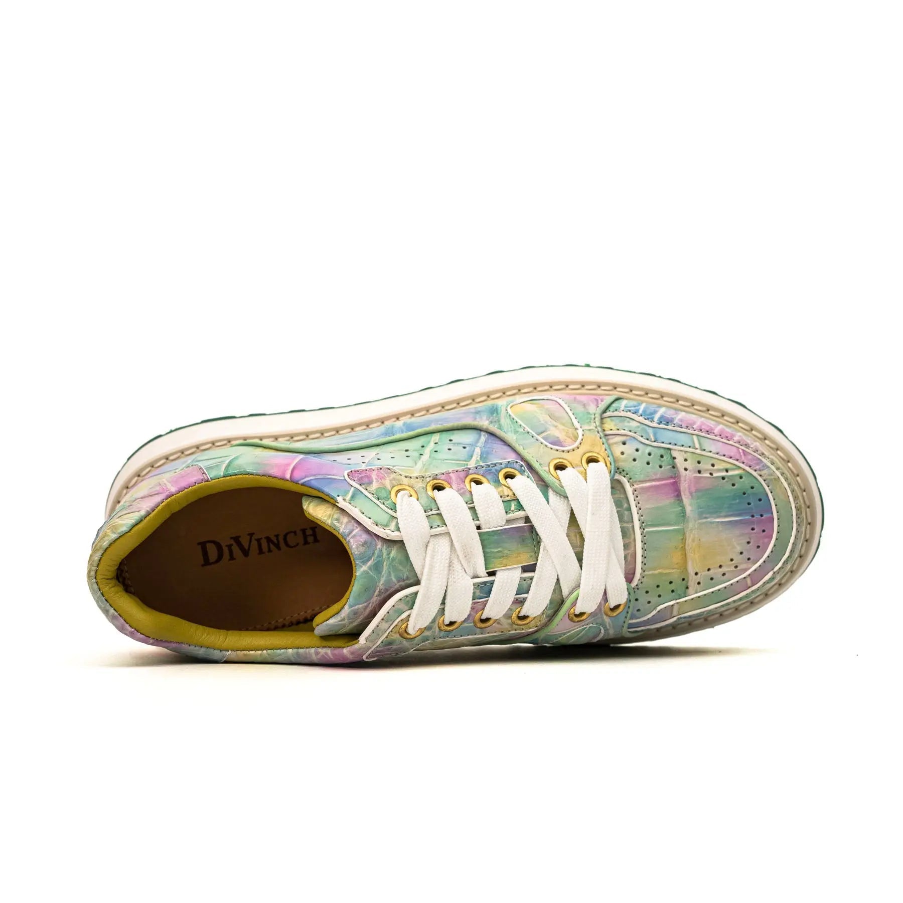 Pastel Crocodile Platform Sneaker