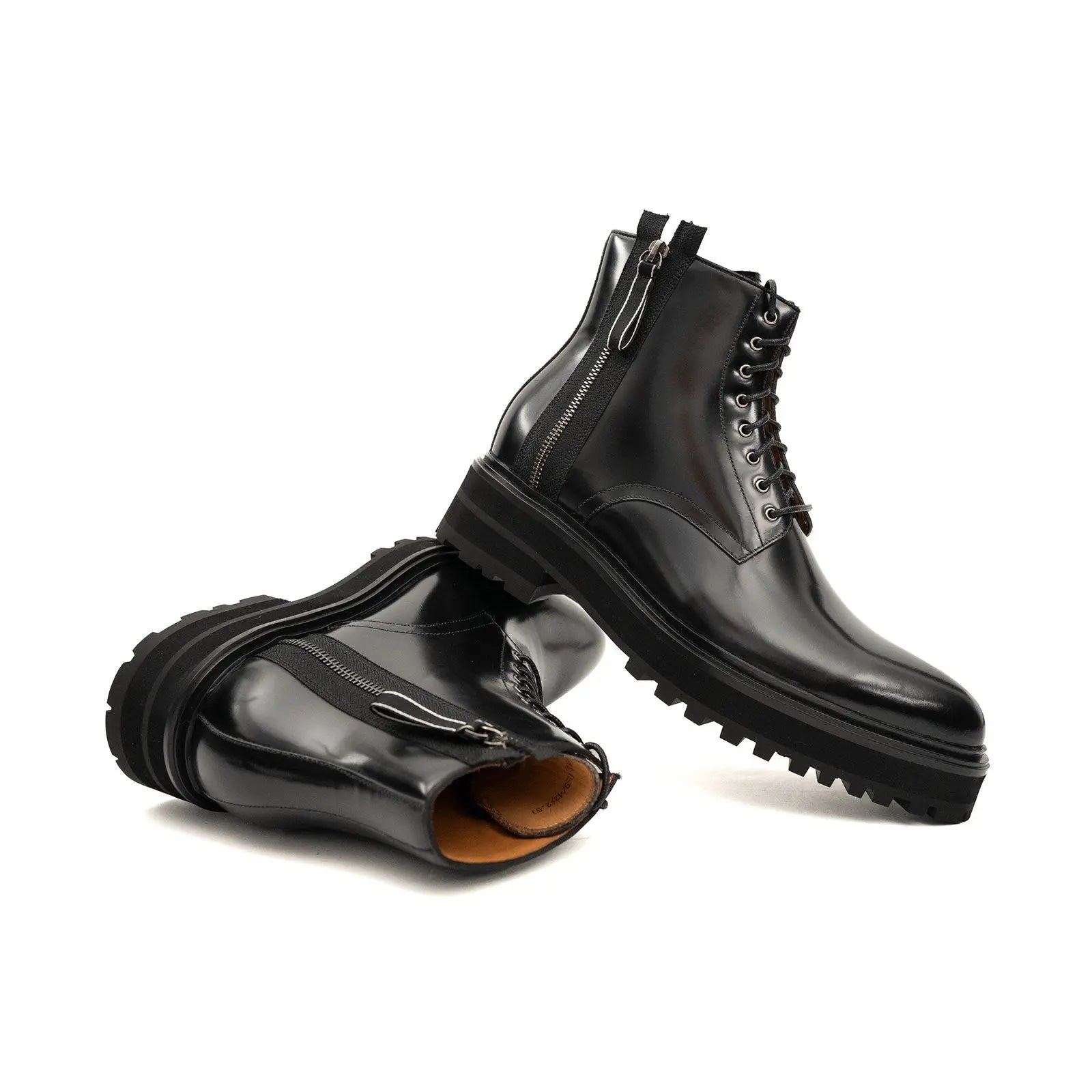 Black Brogue Combat Boot