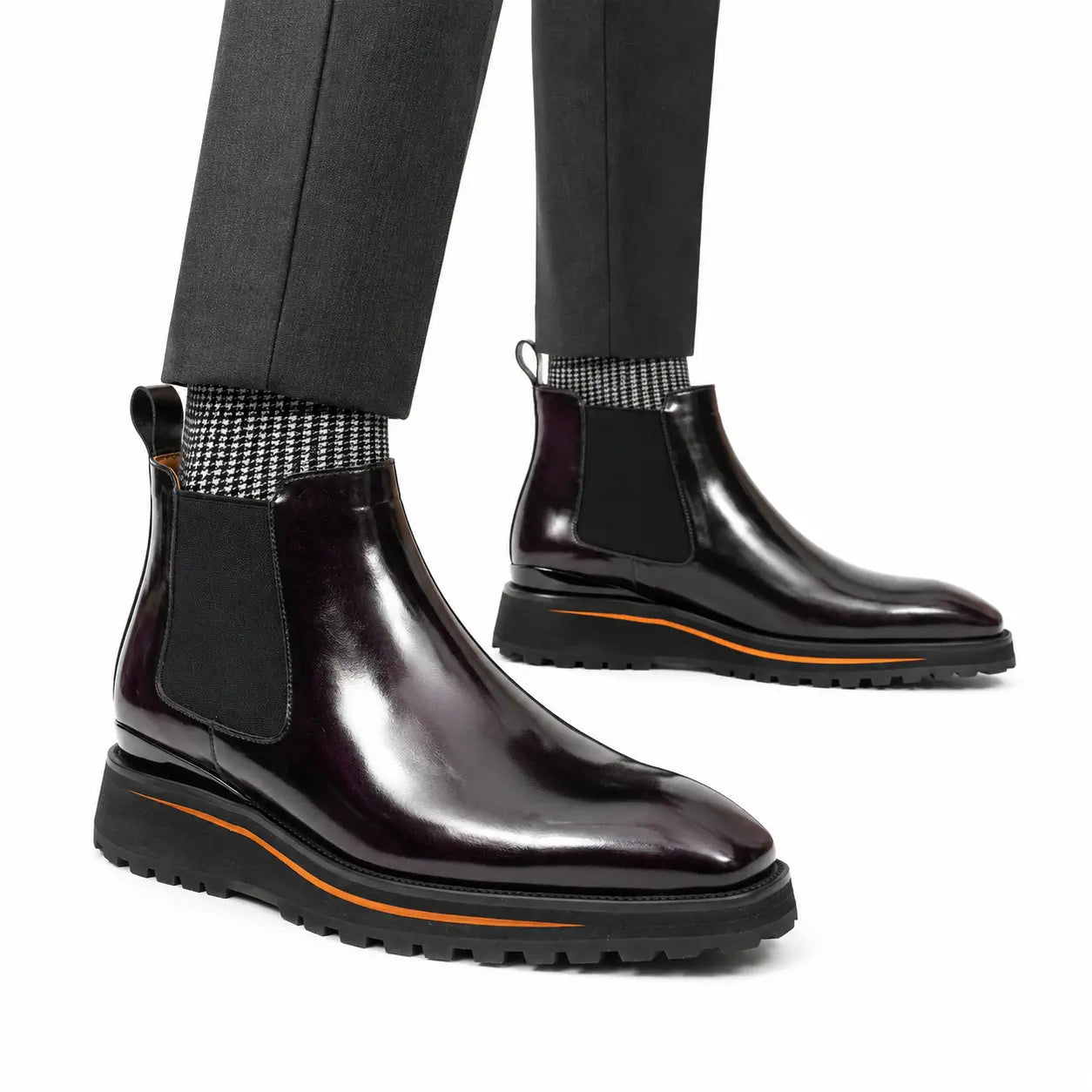 Polished Black Calf Chelsea Boots