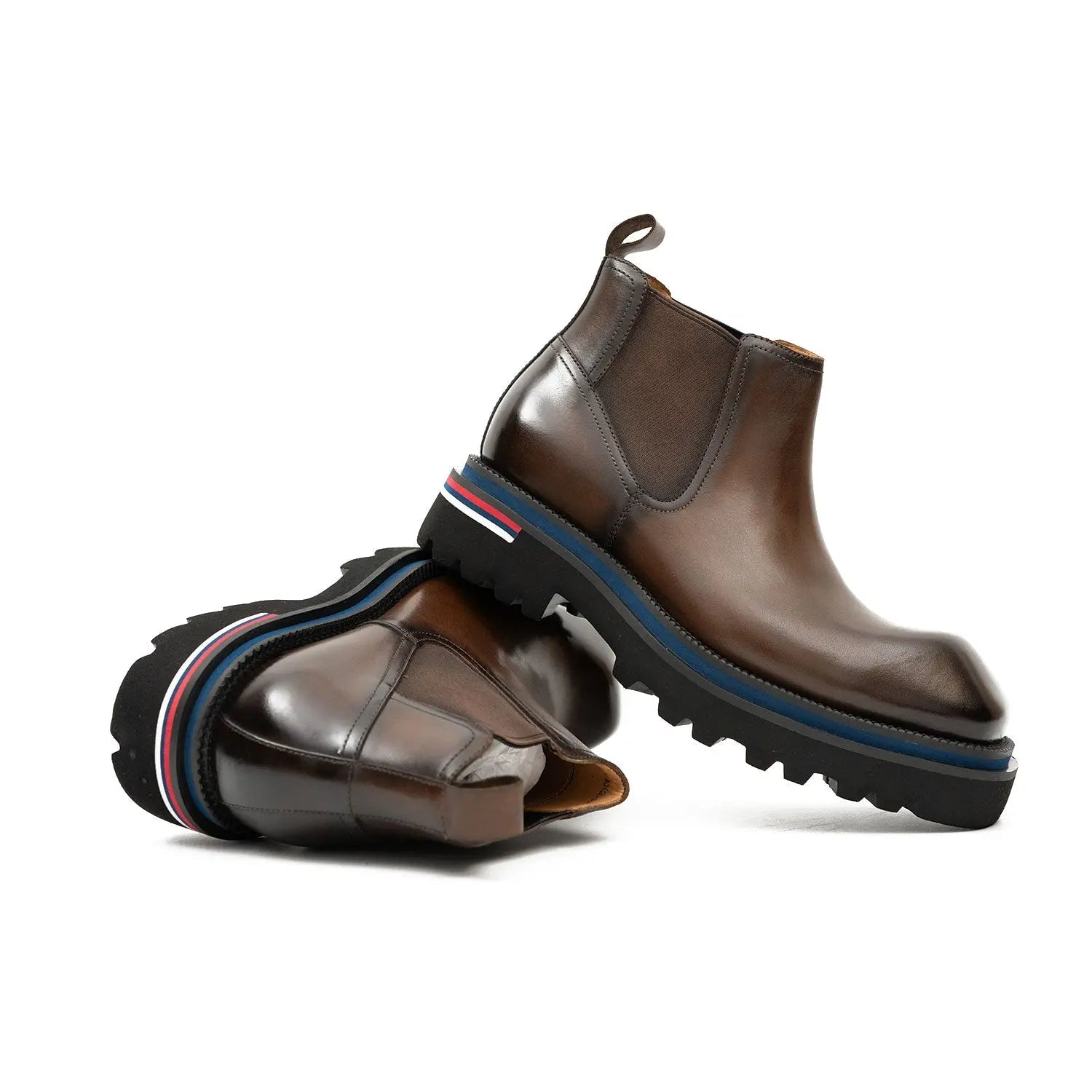 Square Toe Platform Chelsea Boots