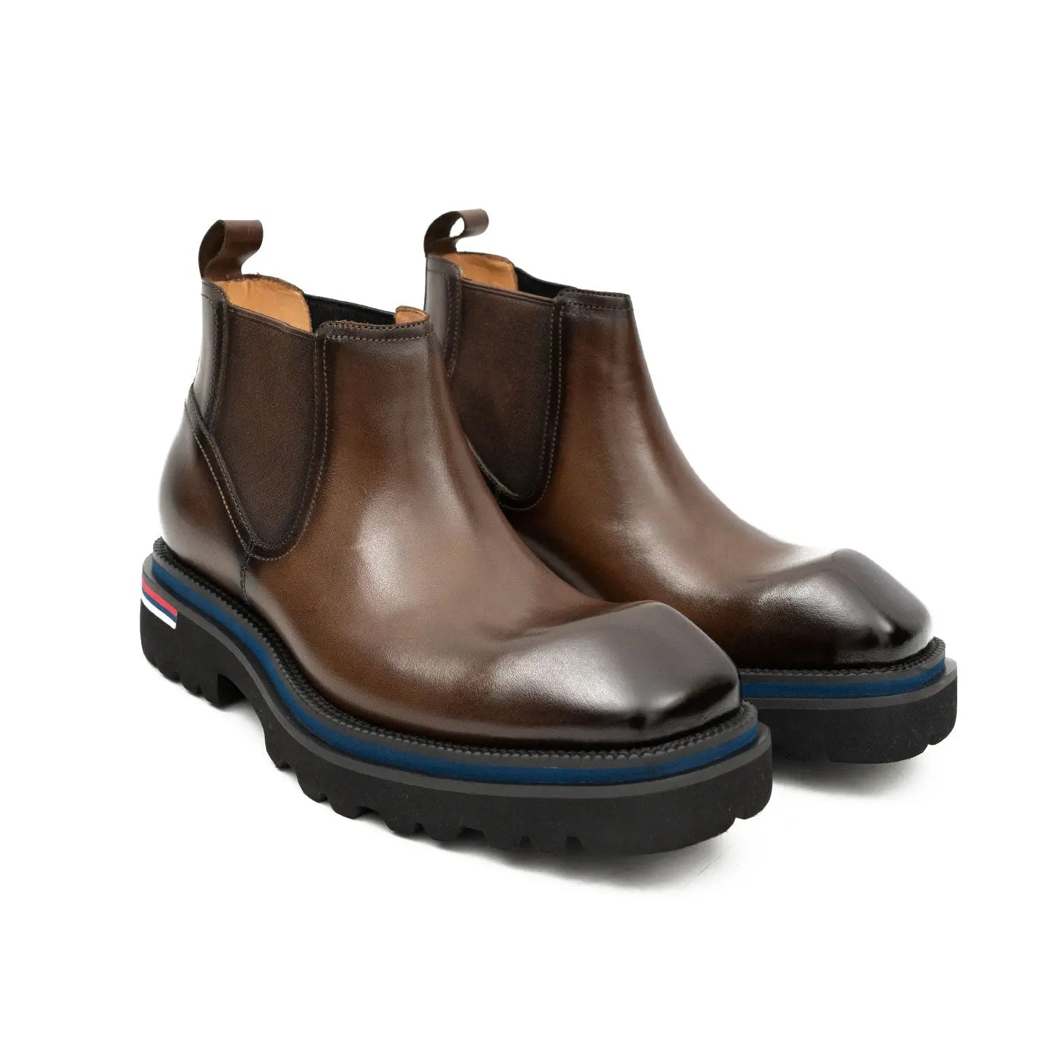 Square Toe Platform Chelsea Boots