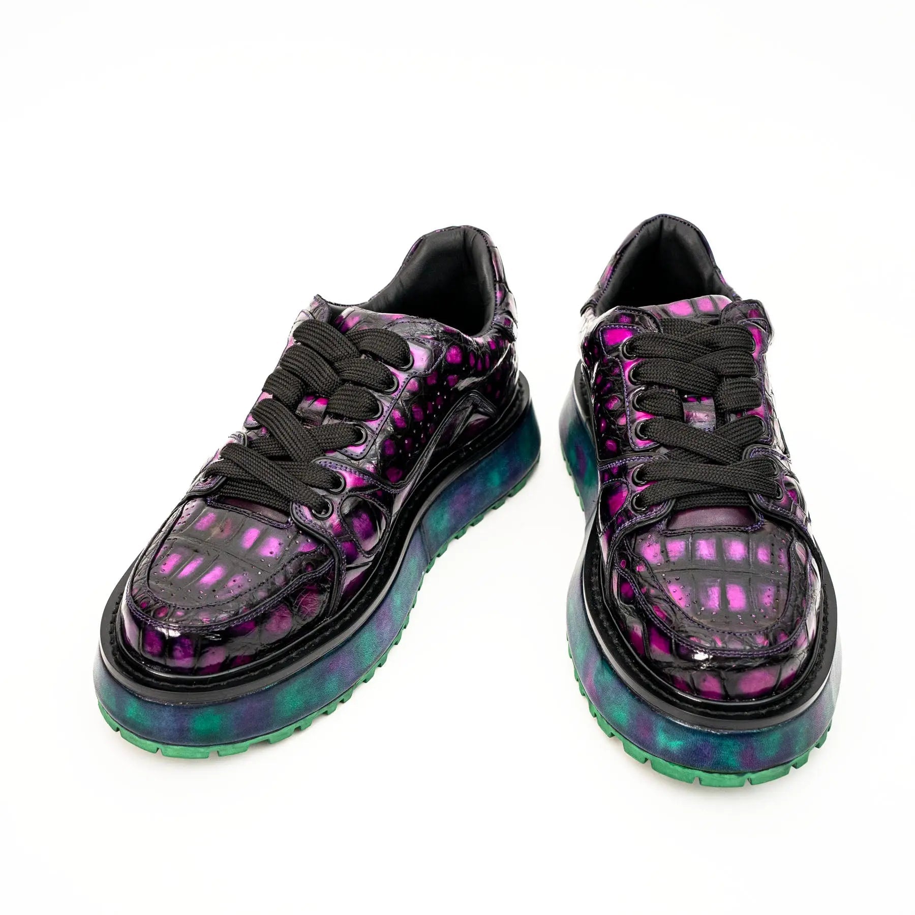 Purple Crocodile Platform Sneaker