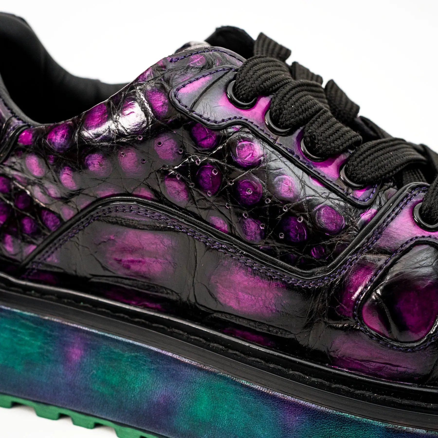 Purple Crocodile Platform Sneaker