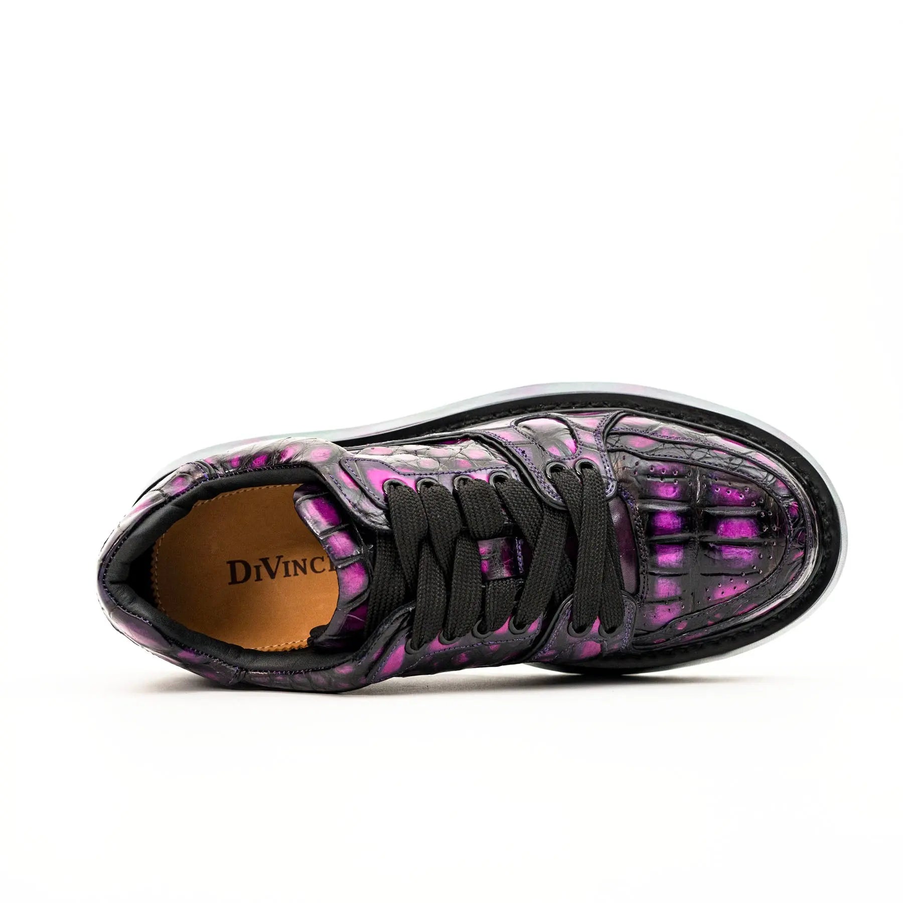 Purple Crocodile Platform Sneaker