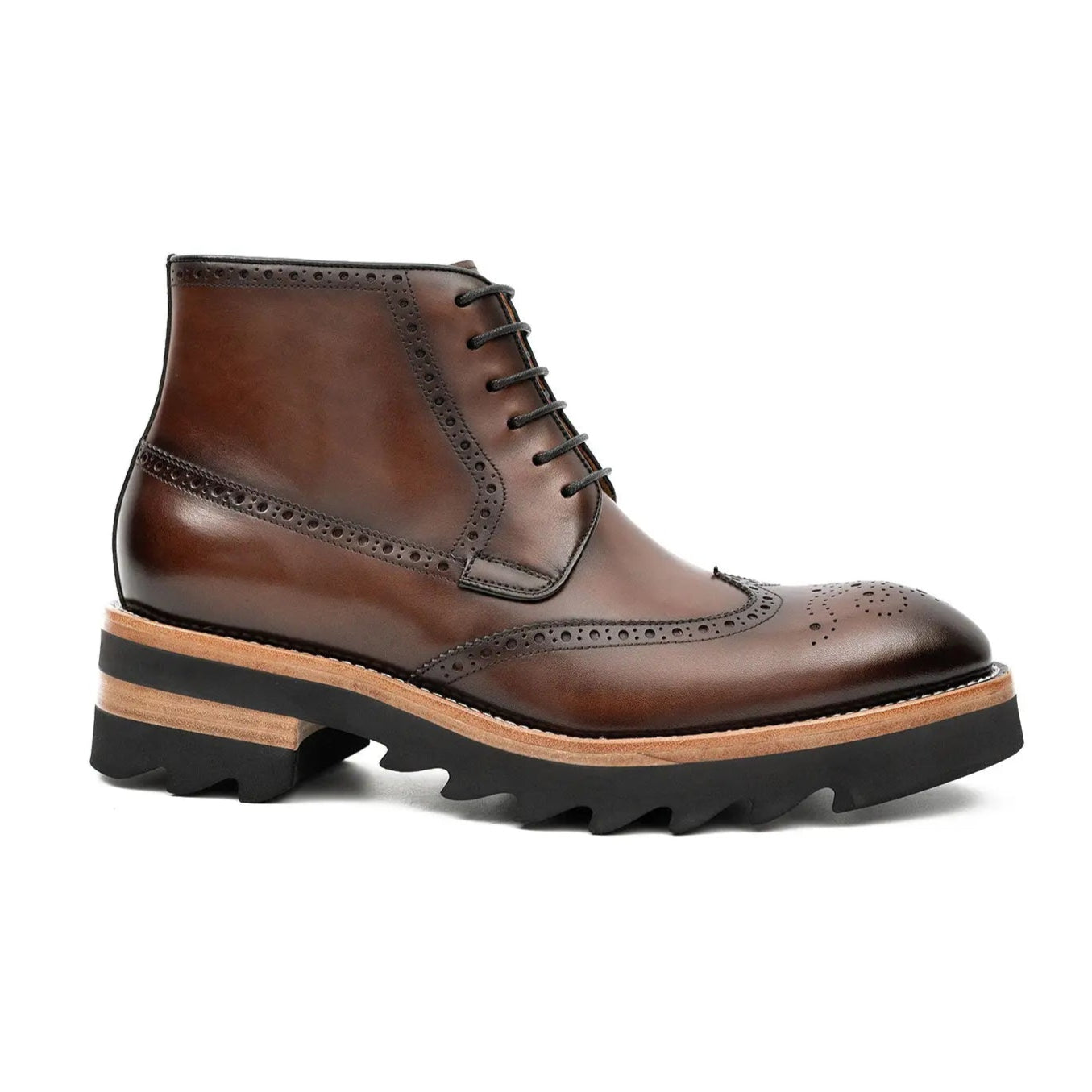 Walnut Lug Sole Brogue Boot
