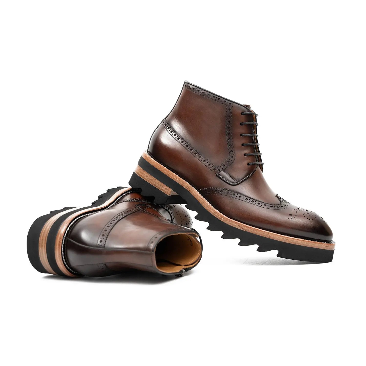 Walnut Lug Sole Brogue Boot