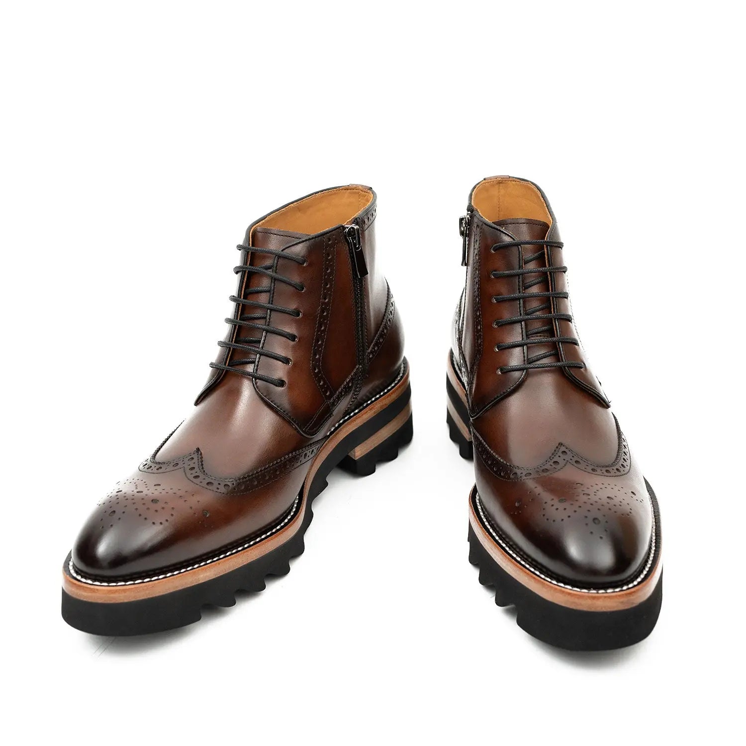 Walnut Lug Sole Brogue Boot