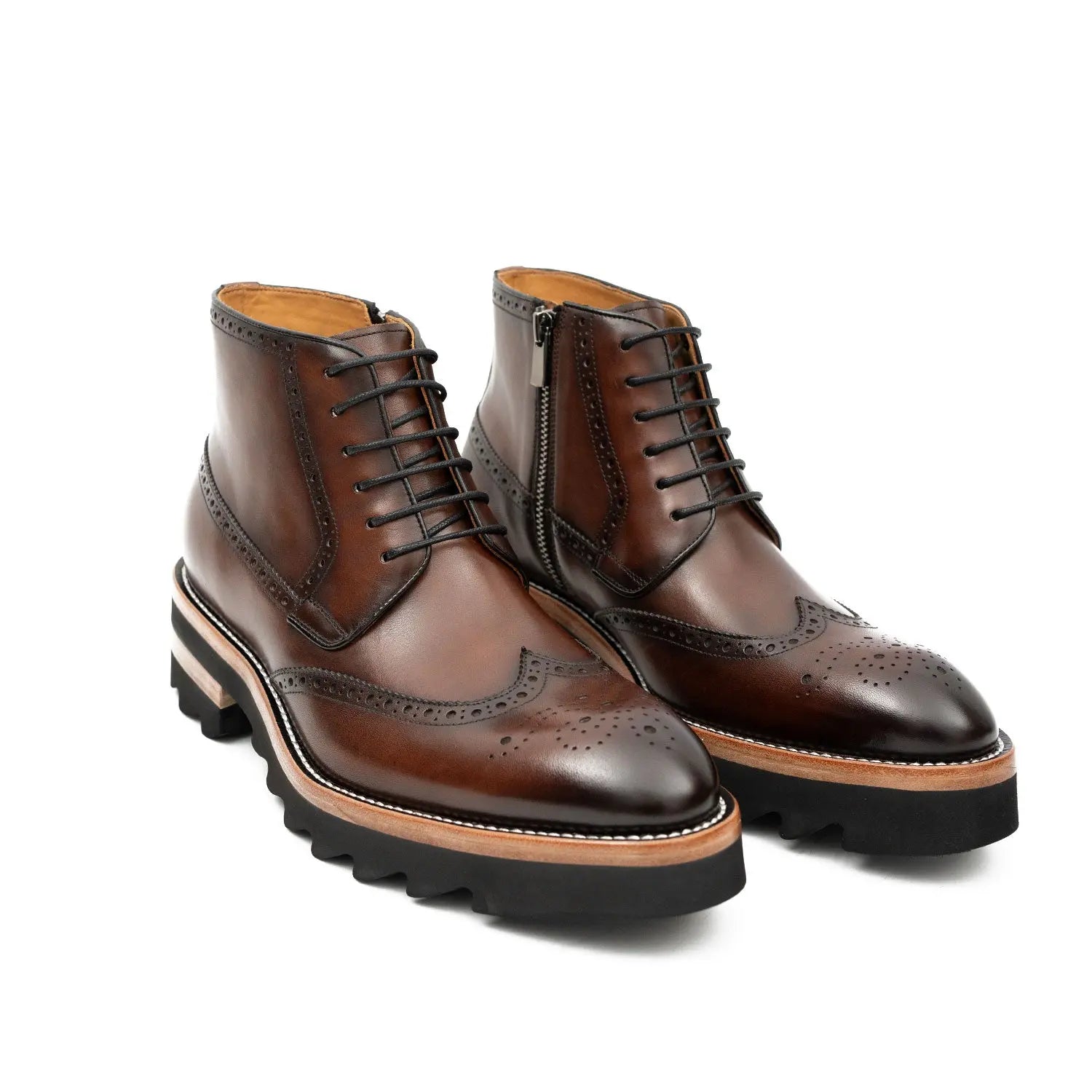 Walnut Lug Sole Brogue Boot
