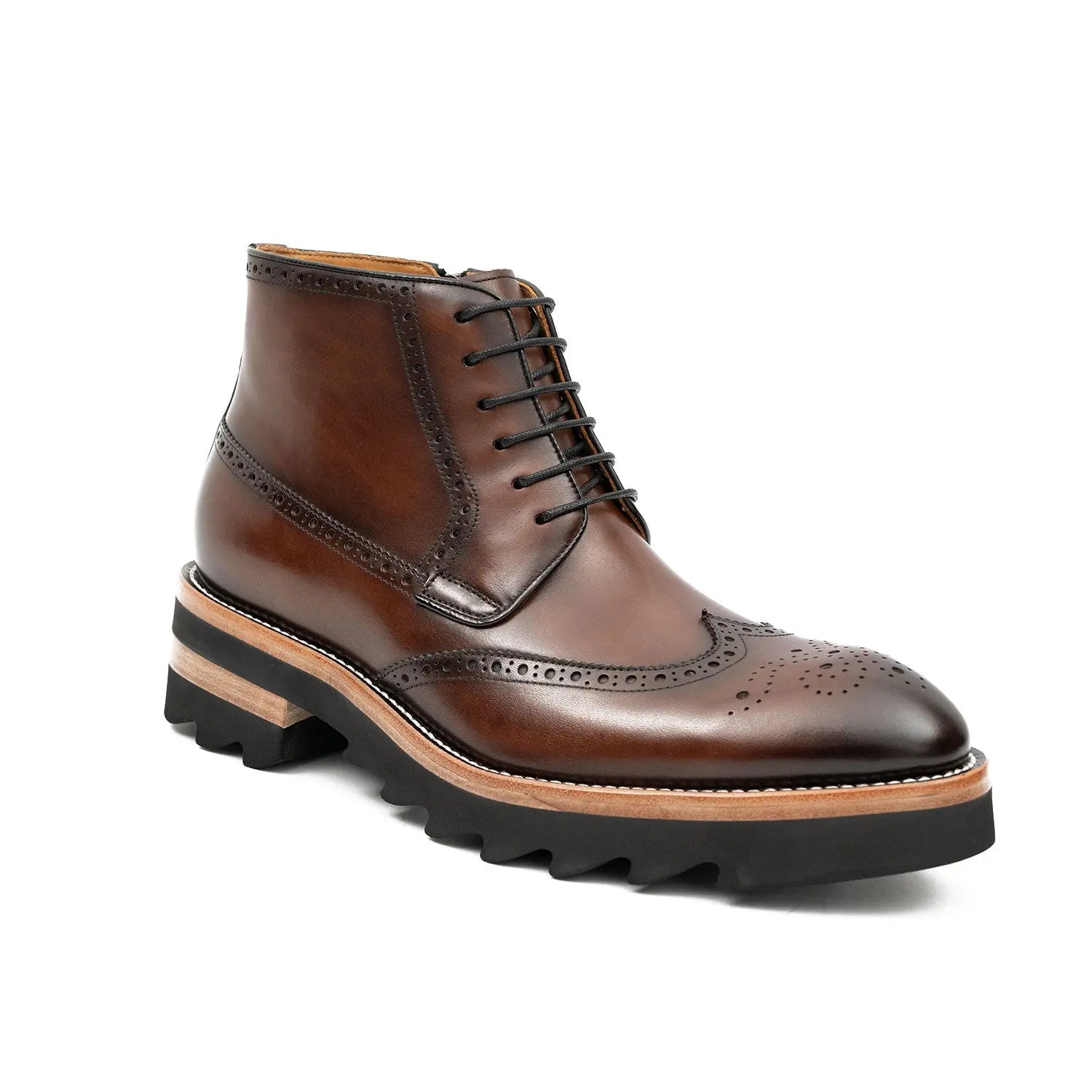 Walnut Lug Sole Brogue Boot
