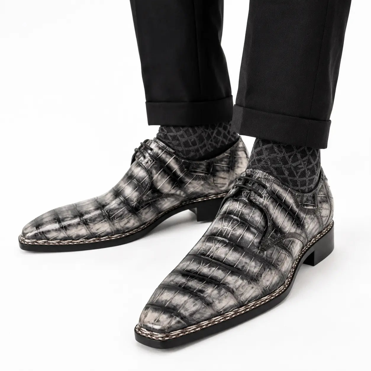 Silver Crocodile Norwegian Monk Shoe