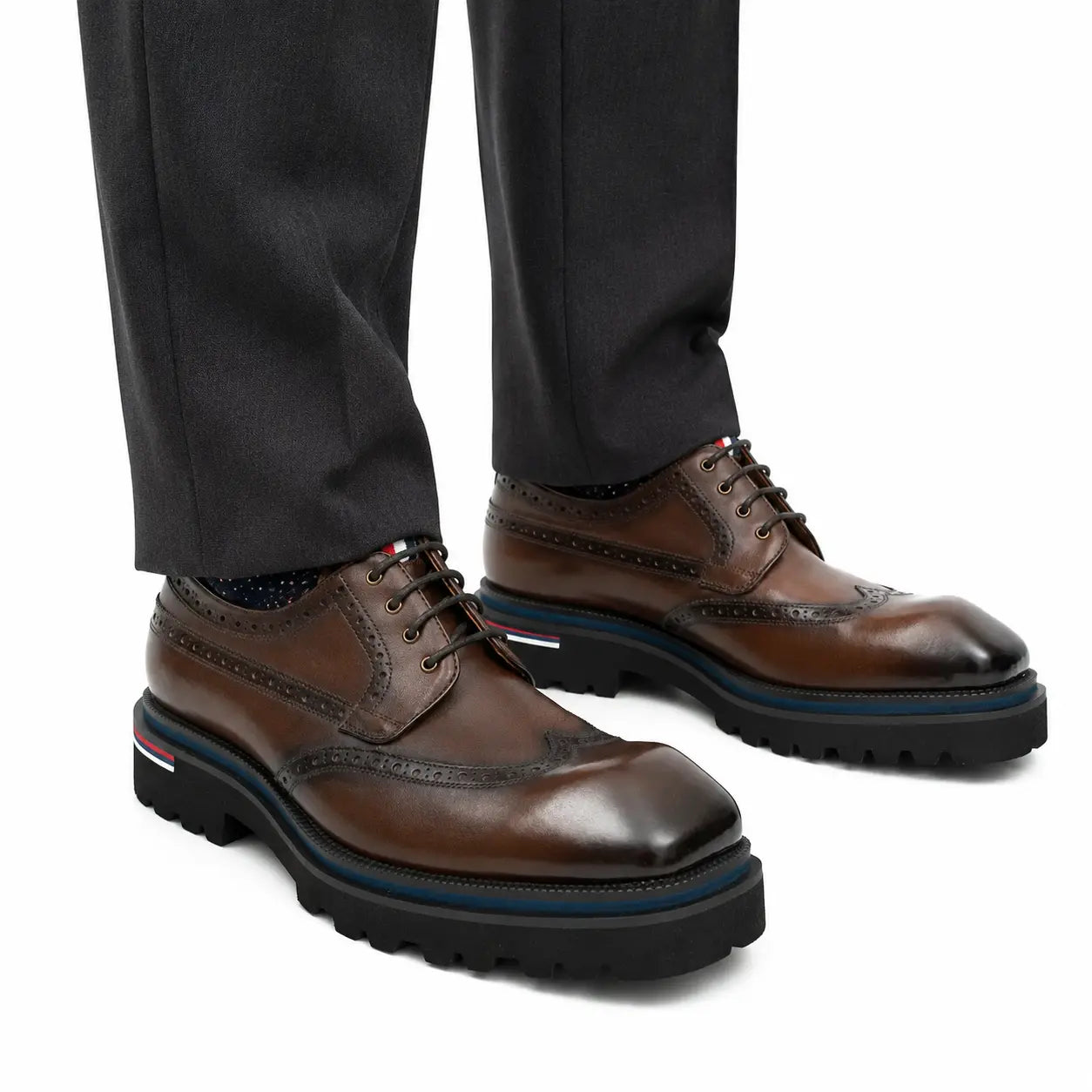 Square Toe Platform Derby Shoes