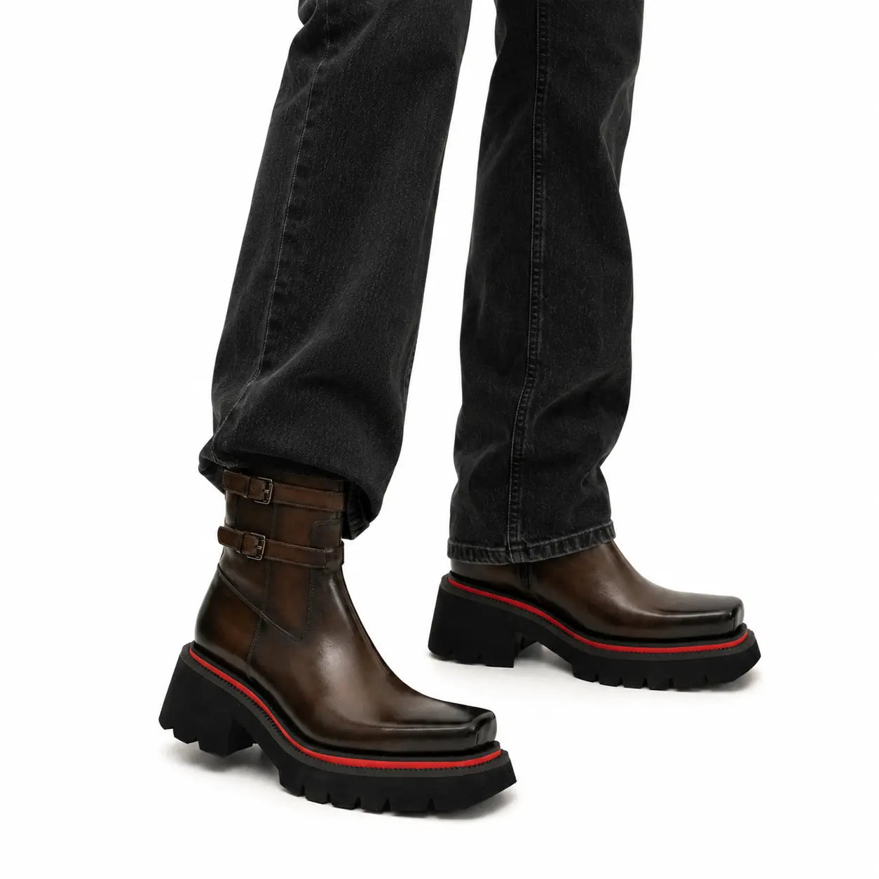 Strapped Lug Sole Chelsea Boot